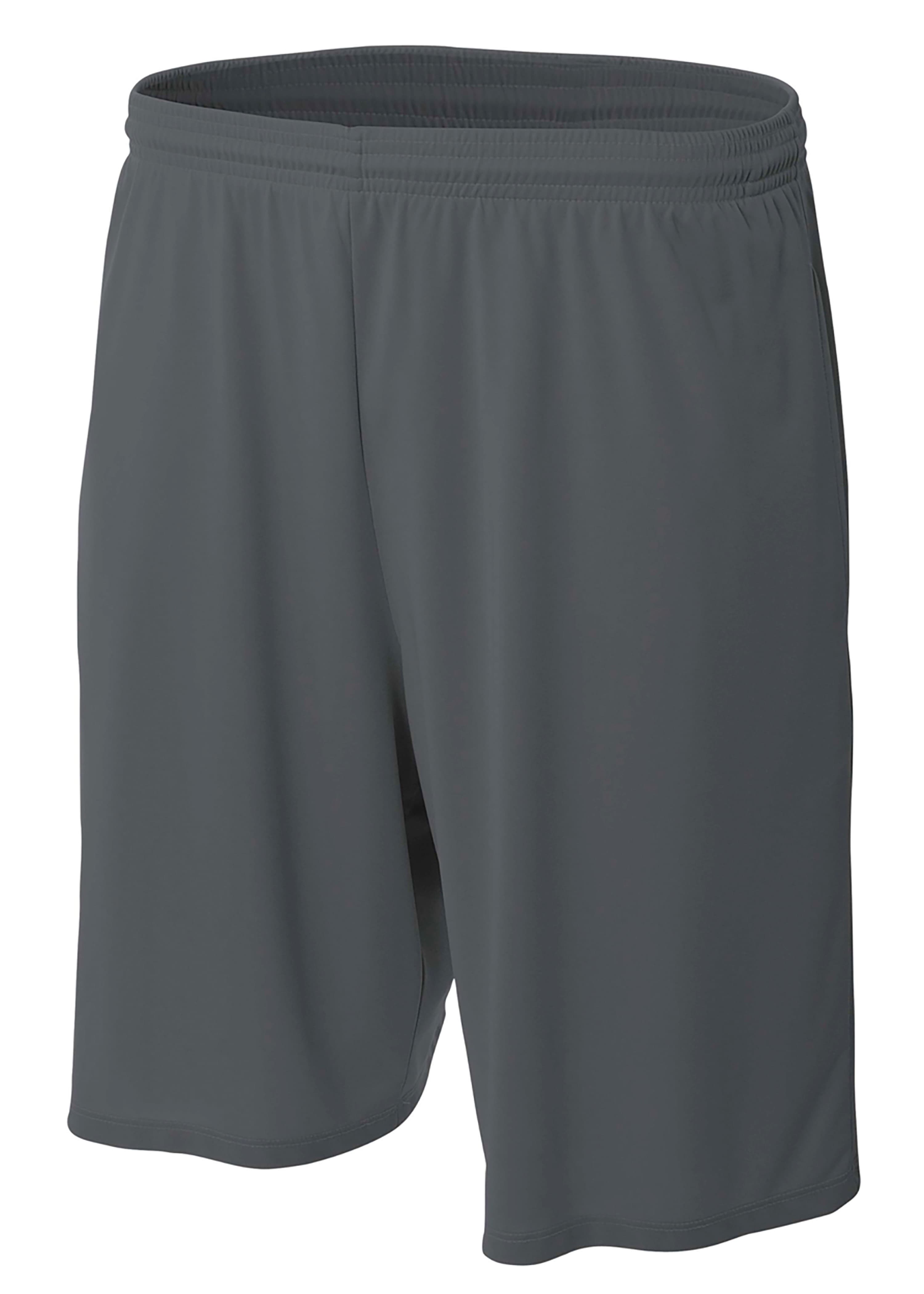 A4 9" Moisture Management Pocketed Short - GRAPHITE - front