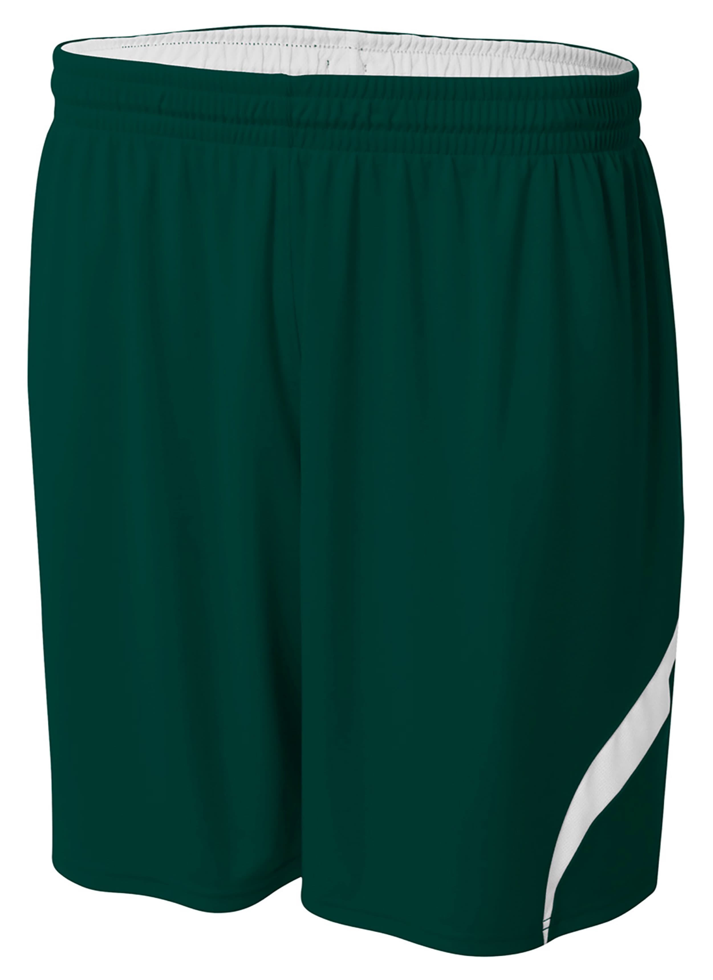 A4 7" Double Double Reversible Short - FOREST/WHITE - front