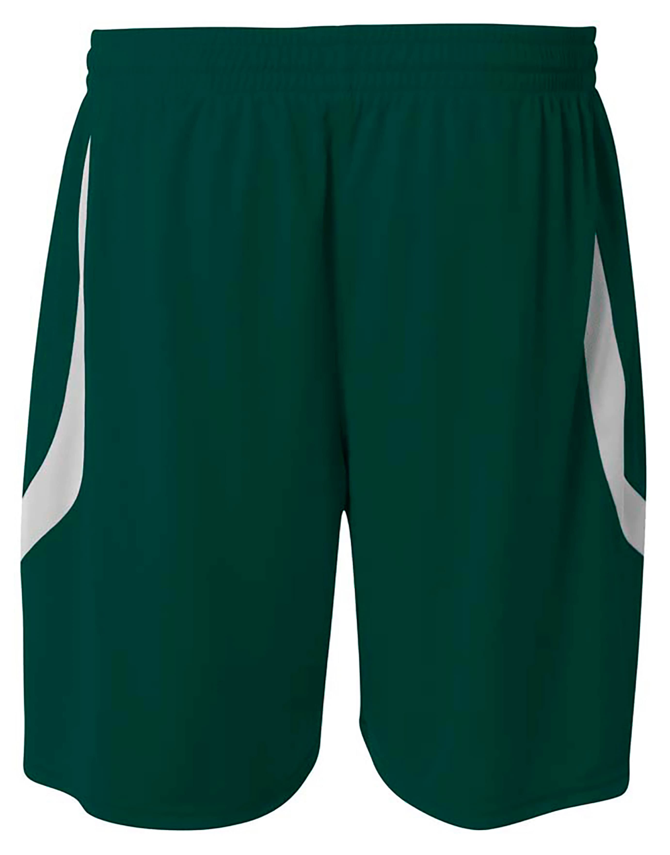 A4 7" Double Double Reversible Short - FOREST/WHITE - back