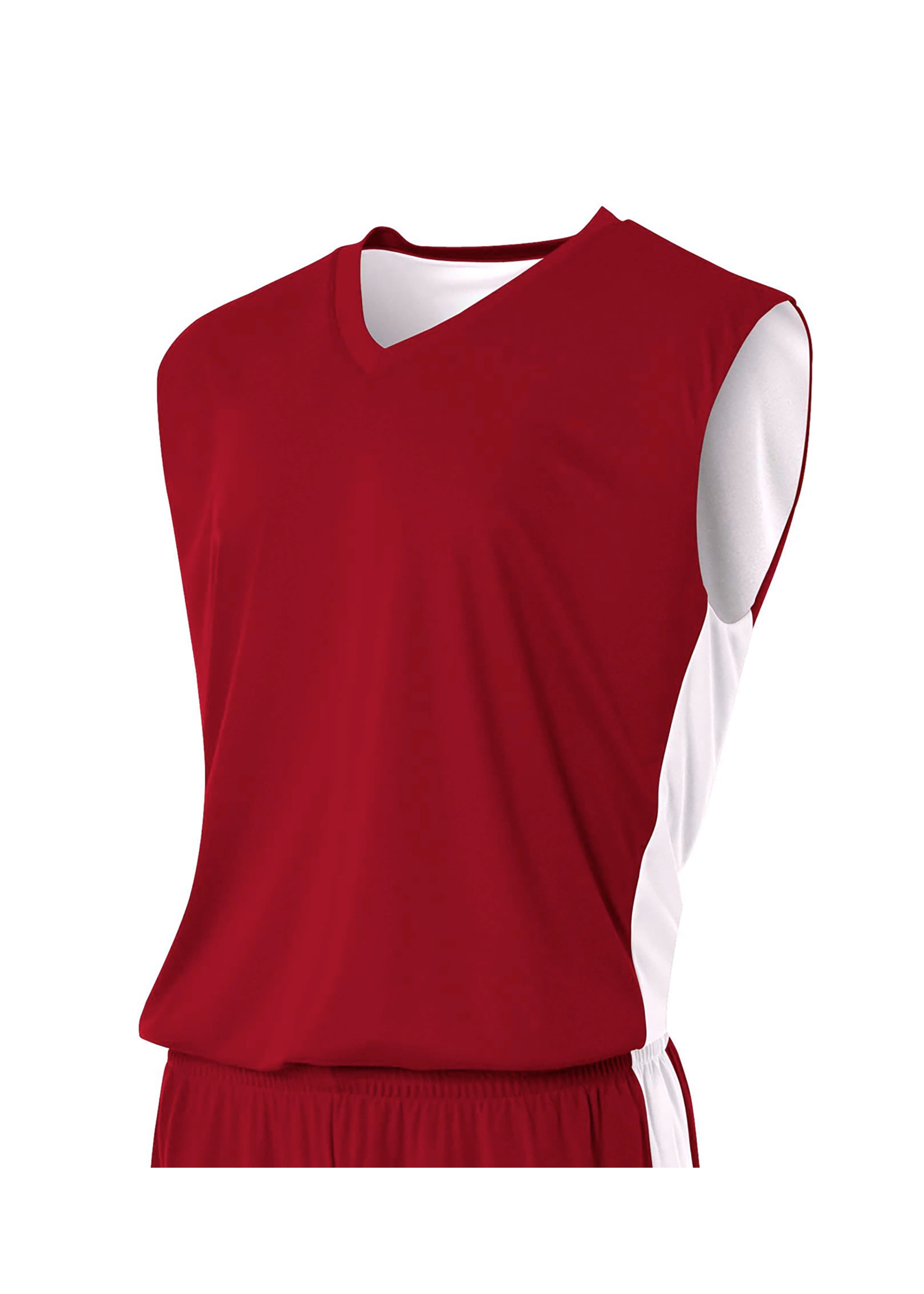 A4 Reversible Moisture Management Muscle - CARDINAL/WHITE - front