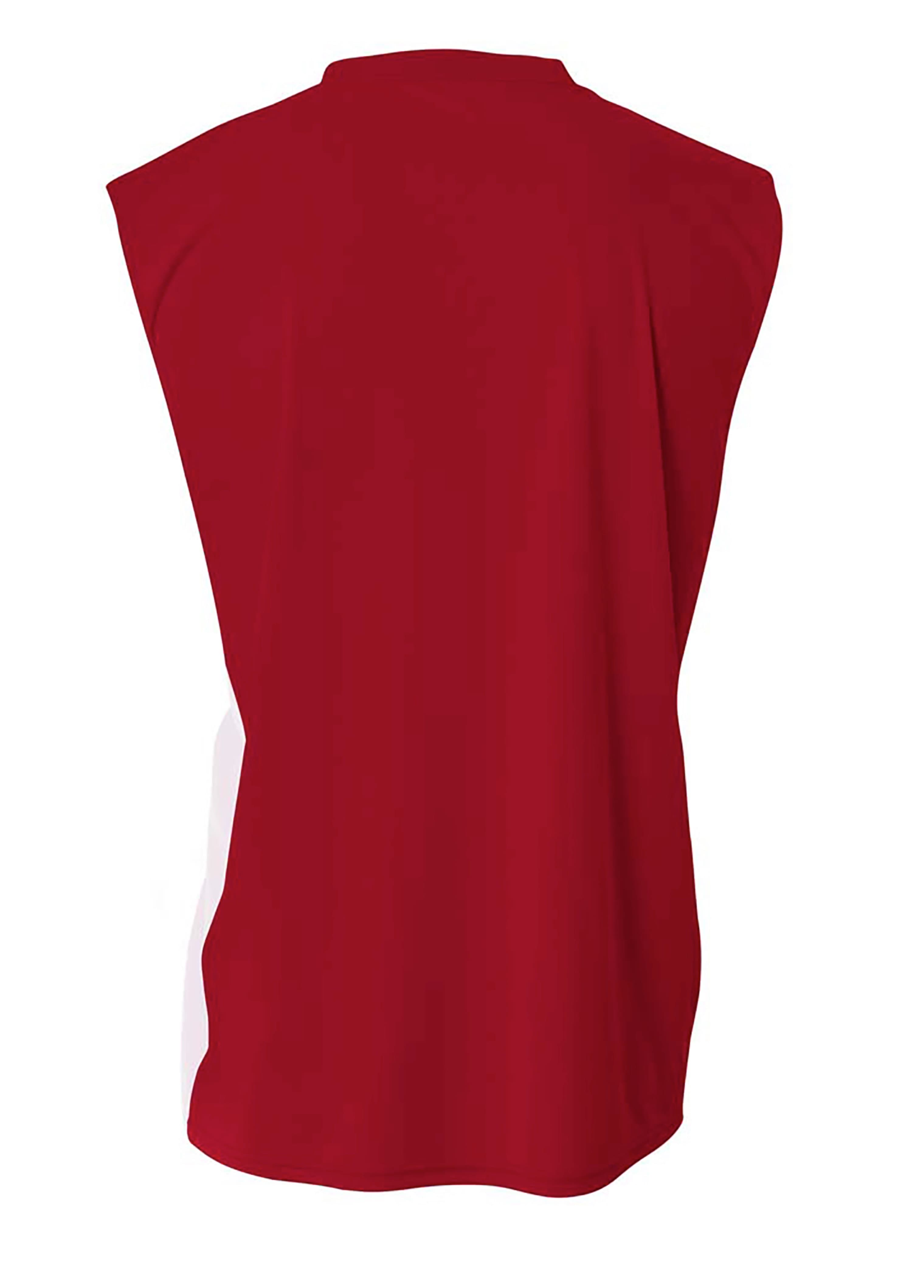 A4 Reversible Moisture Management Muscle - CARDINAL/WHITE - back