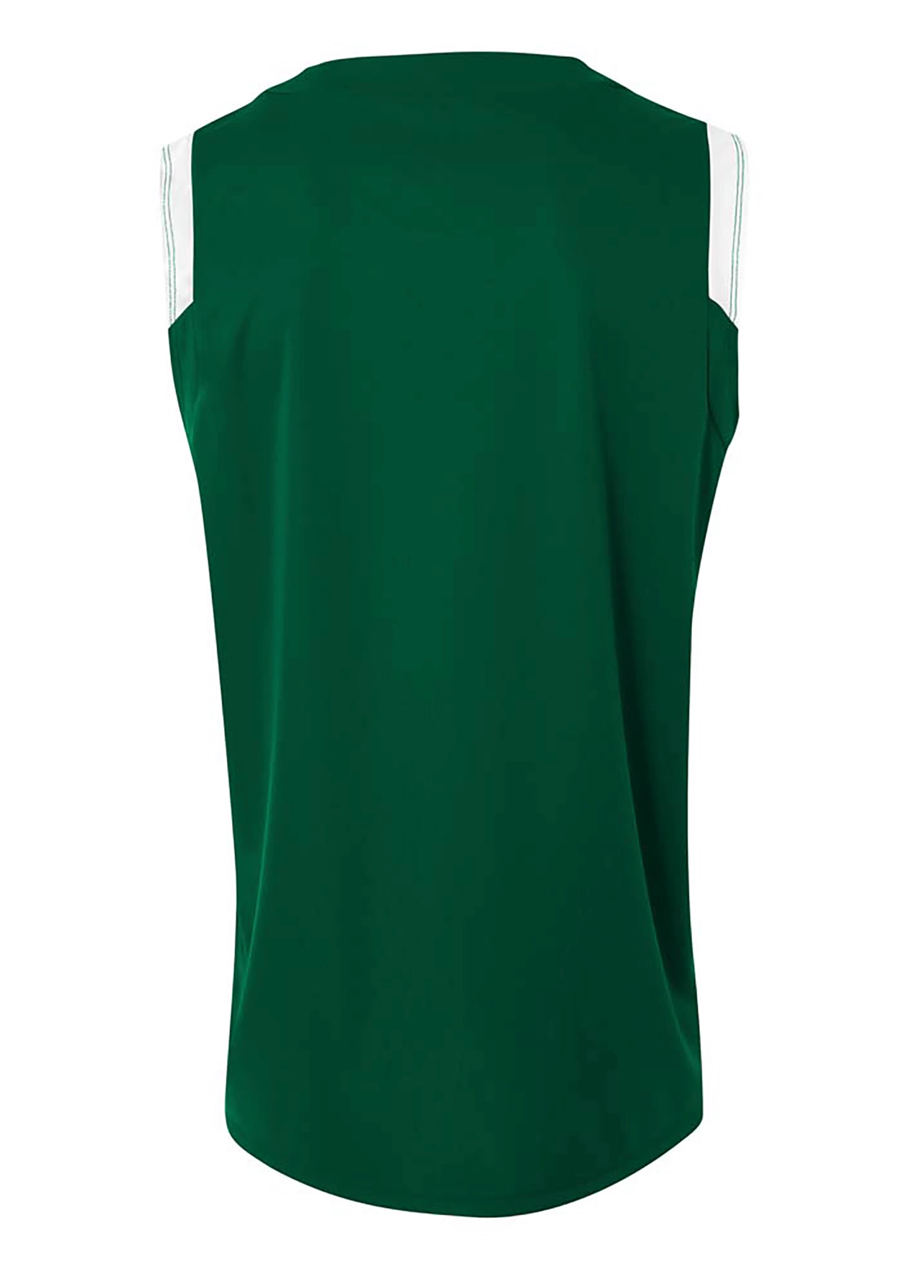A4 Moisture Management V-Neck Muscle - FOREST/WHITE - back