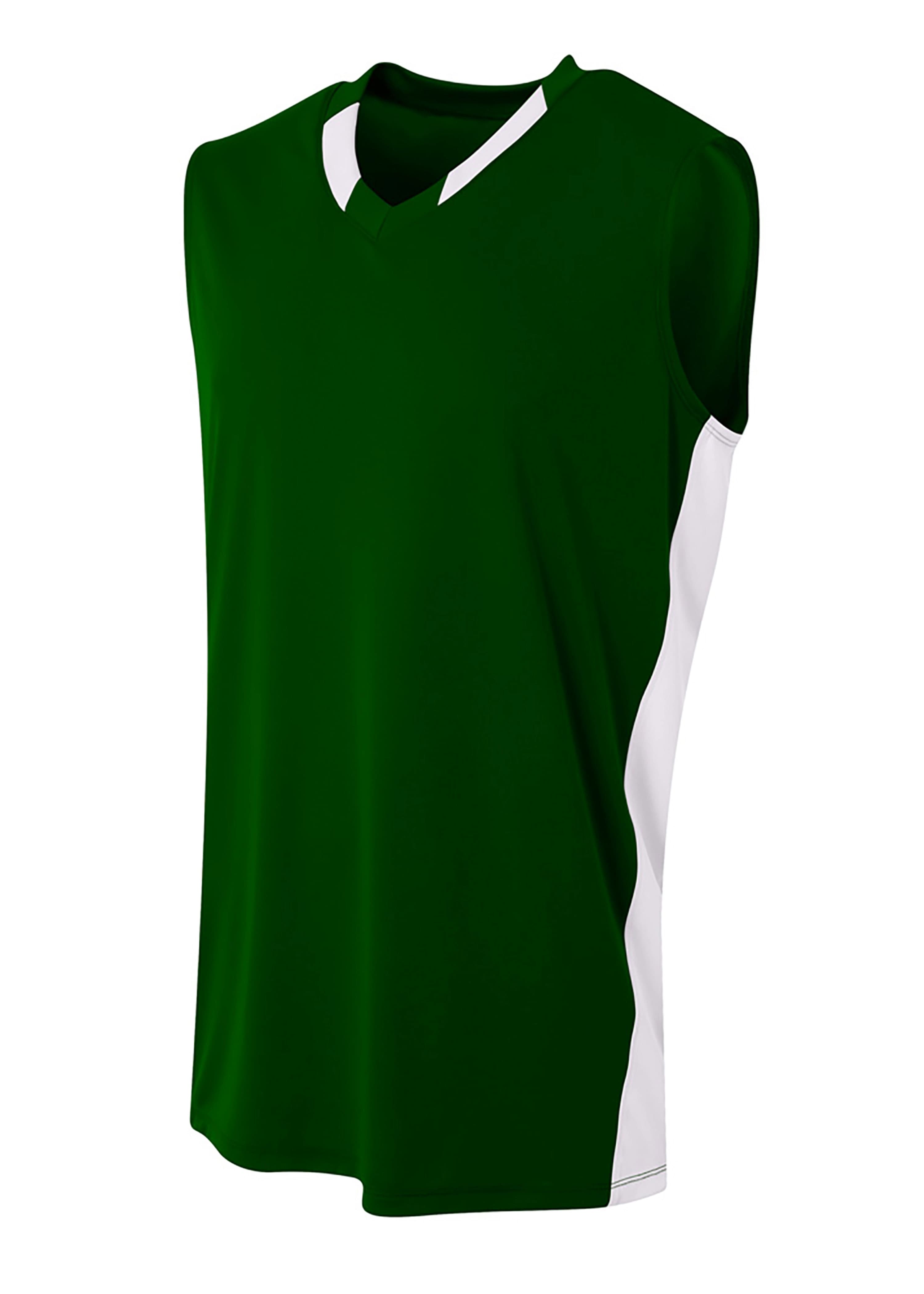 A4 Backcourt Jersey - FOREST/WHITE - front
