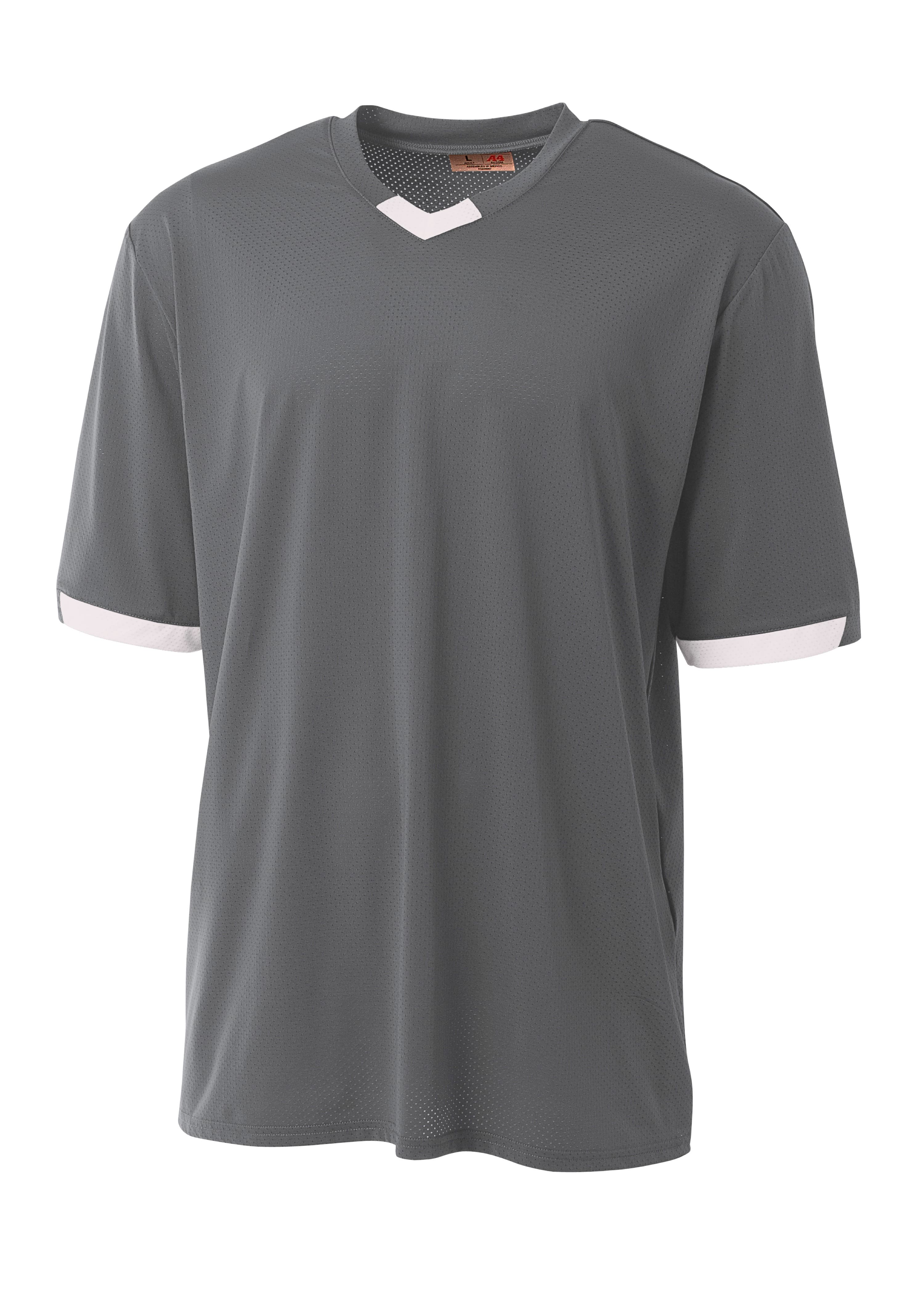 A4  Youth Stretch Pro Baseball Jersey - GRAPHITE/WHITE - front