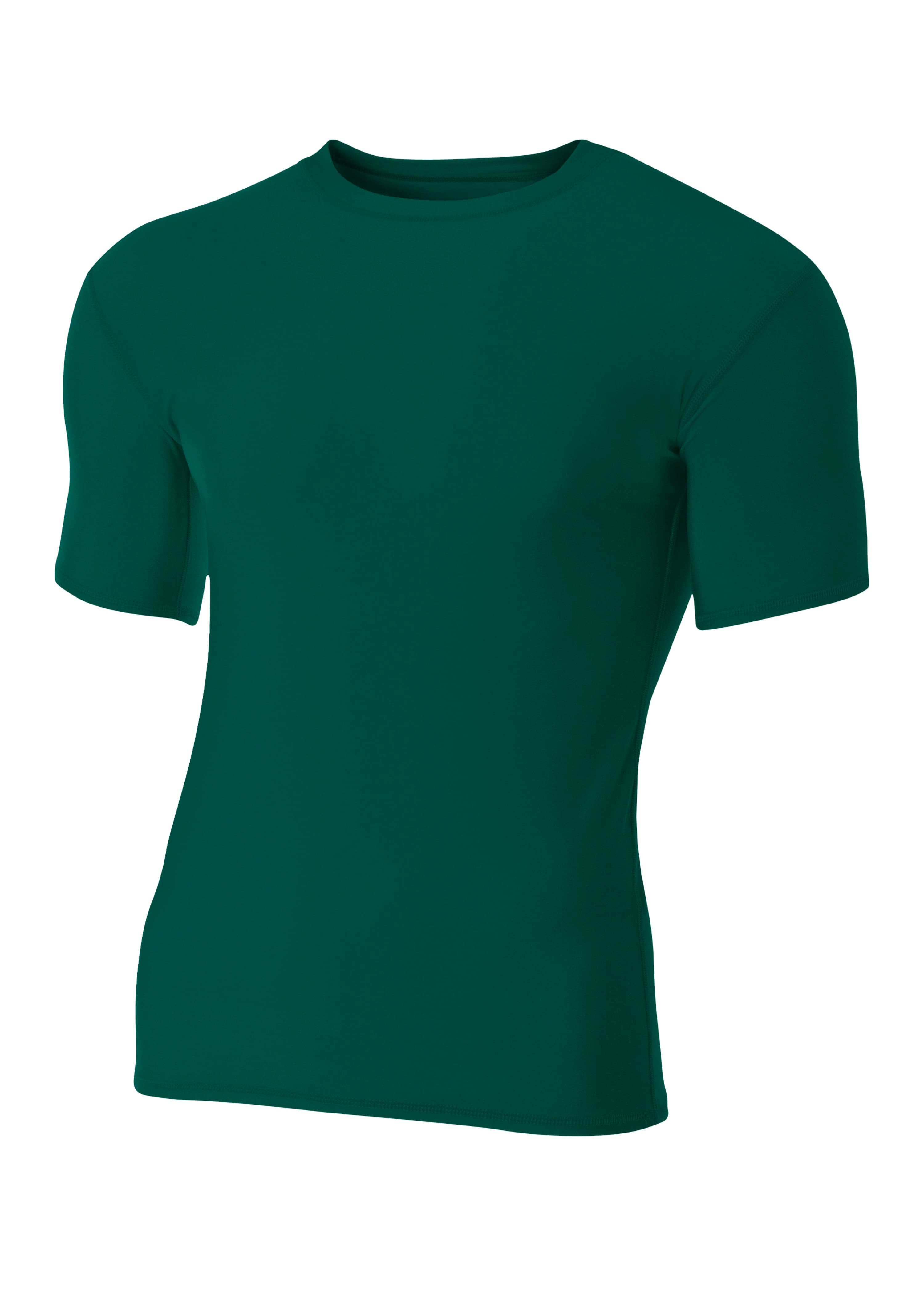 A4 Youth Short Sleeve Compression Crew - FOREST - front