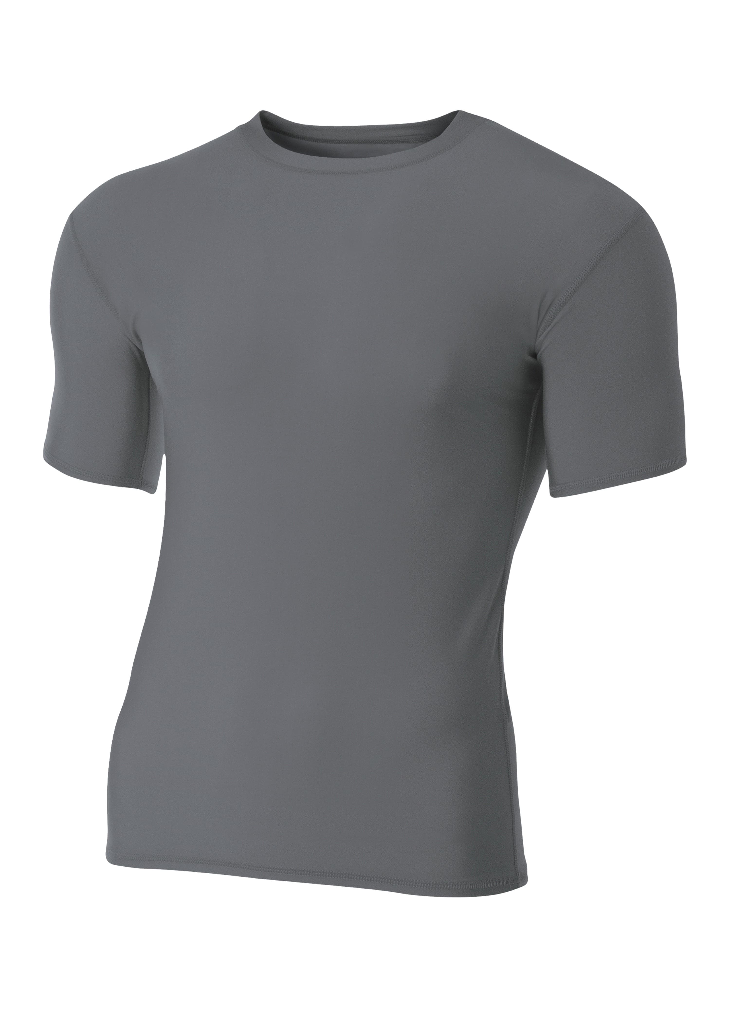 A4 Youth Short Sleeve Compression Crew - GRAPHITE - front