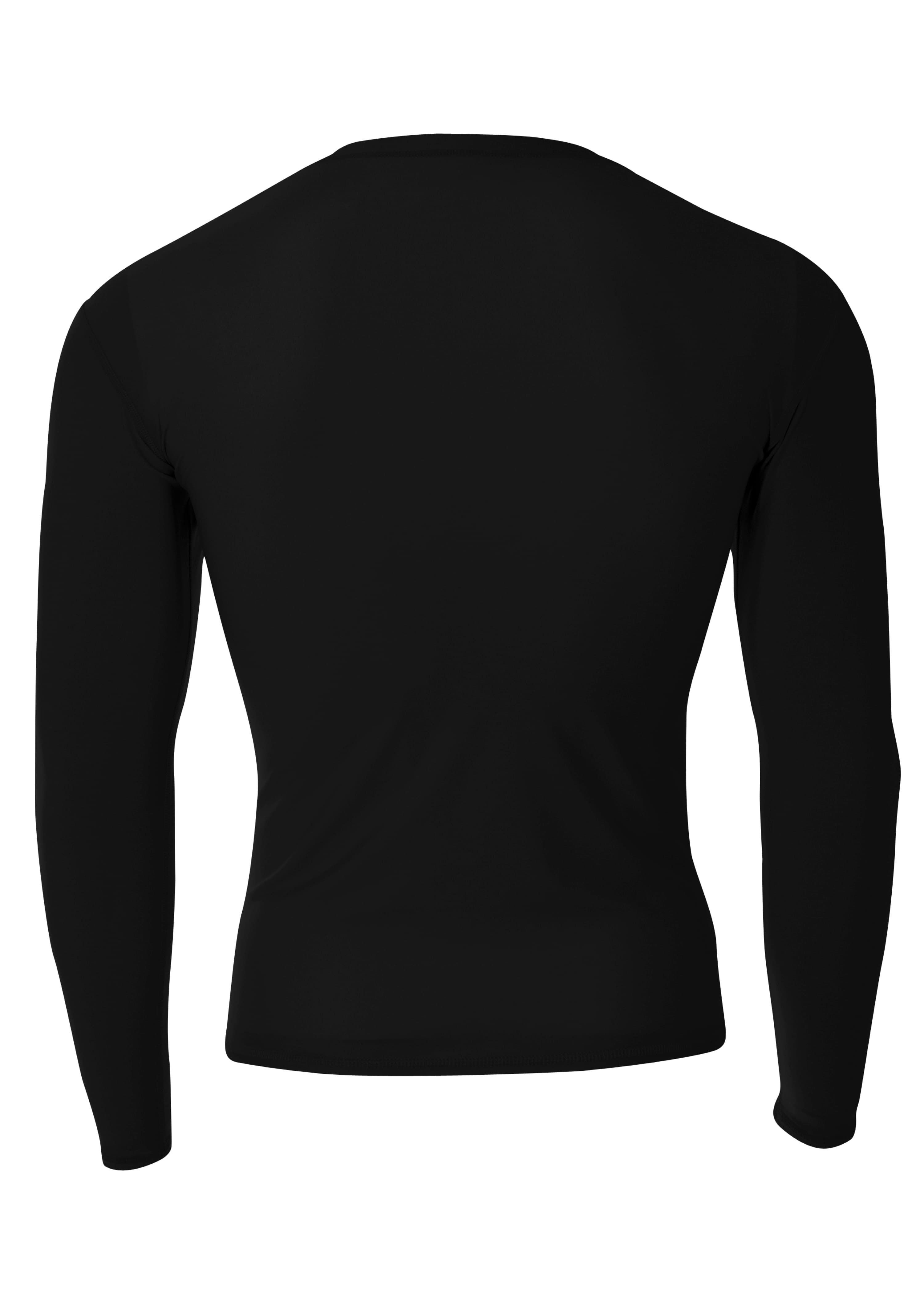 A4 Youth Long Sleeve Compression Crew - BLACK - back