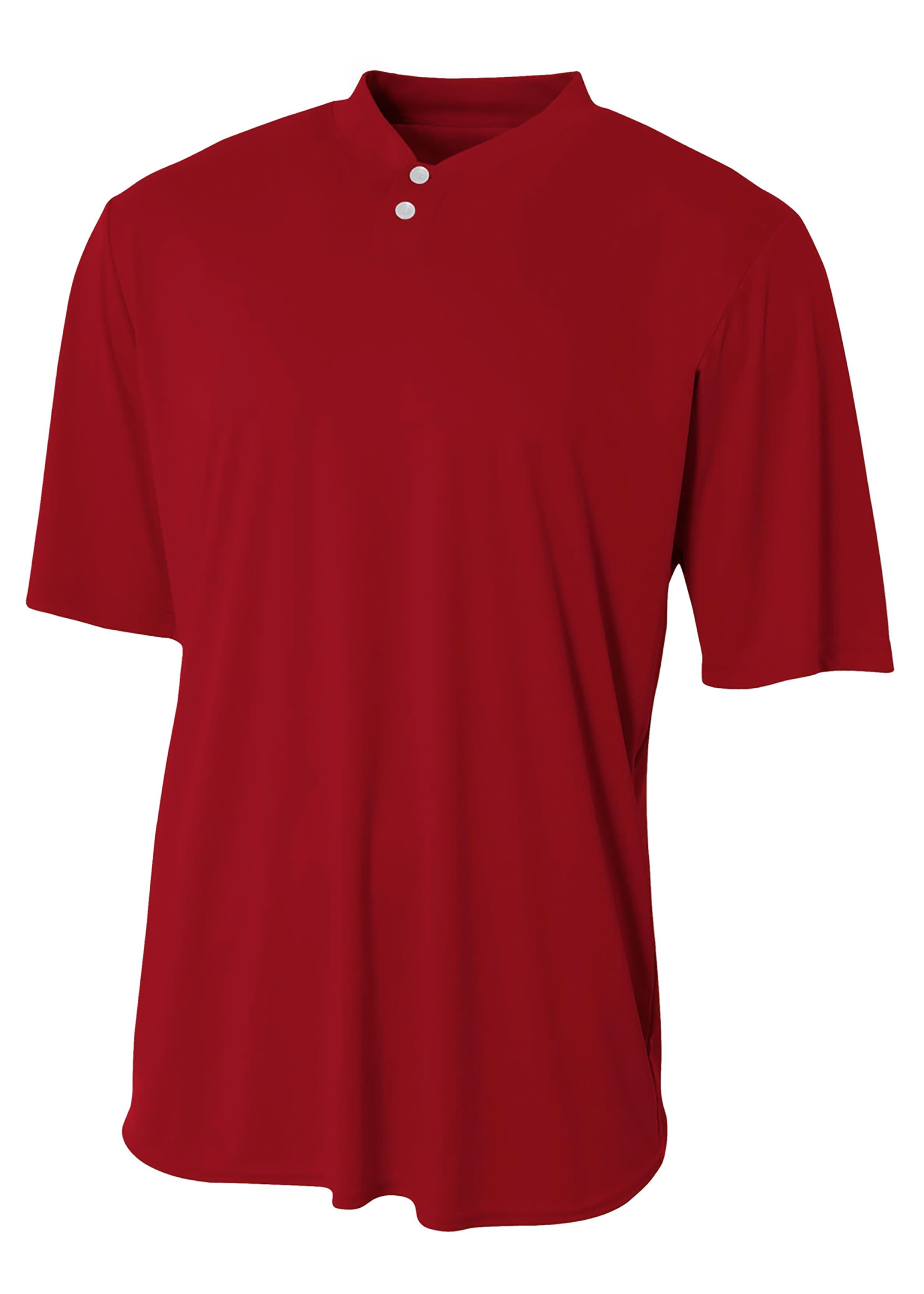 A4 Tek 2-Button Henley - CARDINAL - front