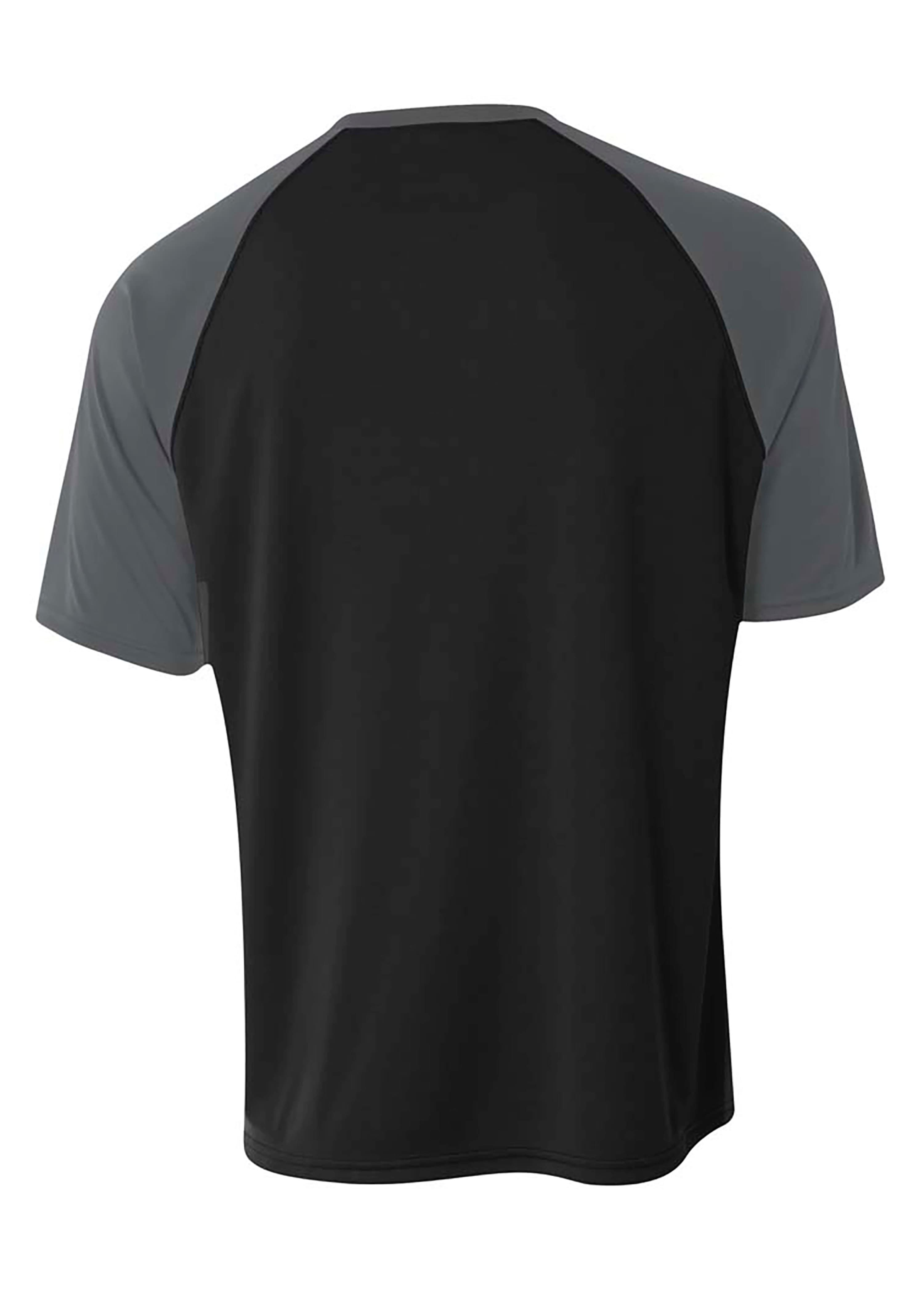 A4 Strike Raglan Tee - BLACK/GRAPHITE - back