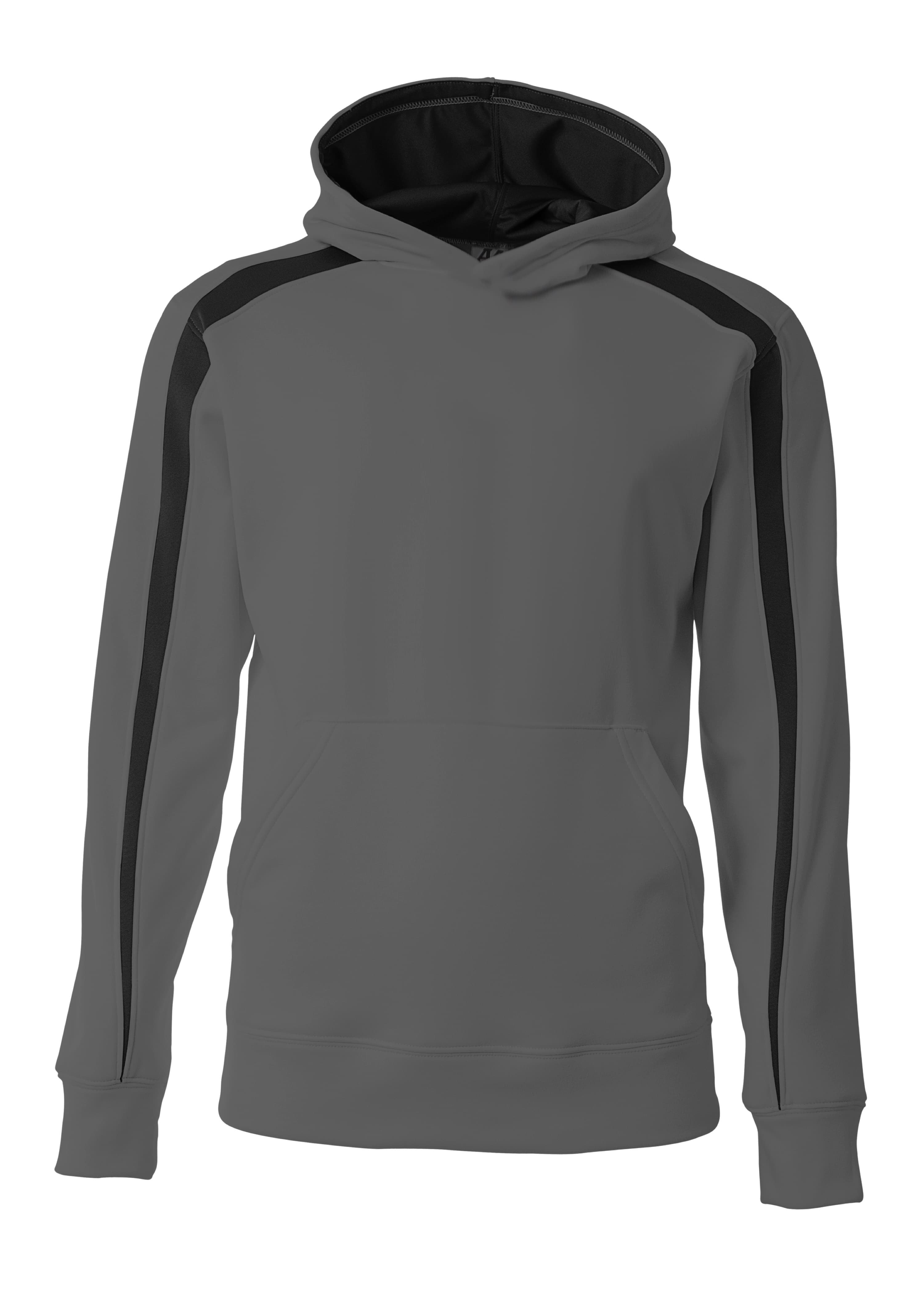 A4 Youth Spartan Fleece Hoodie - GRAPHITE/BLACK - front