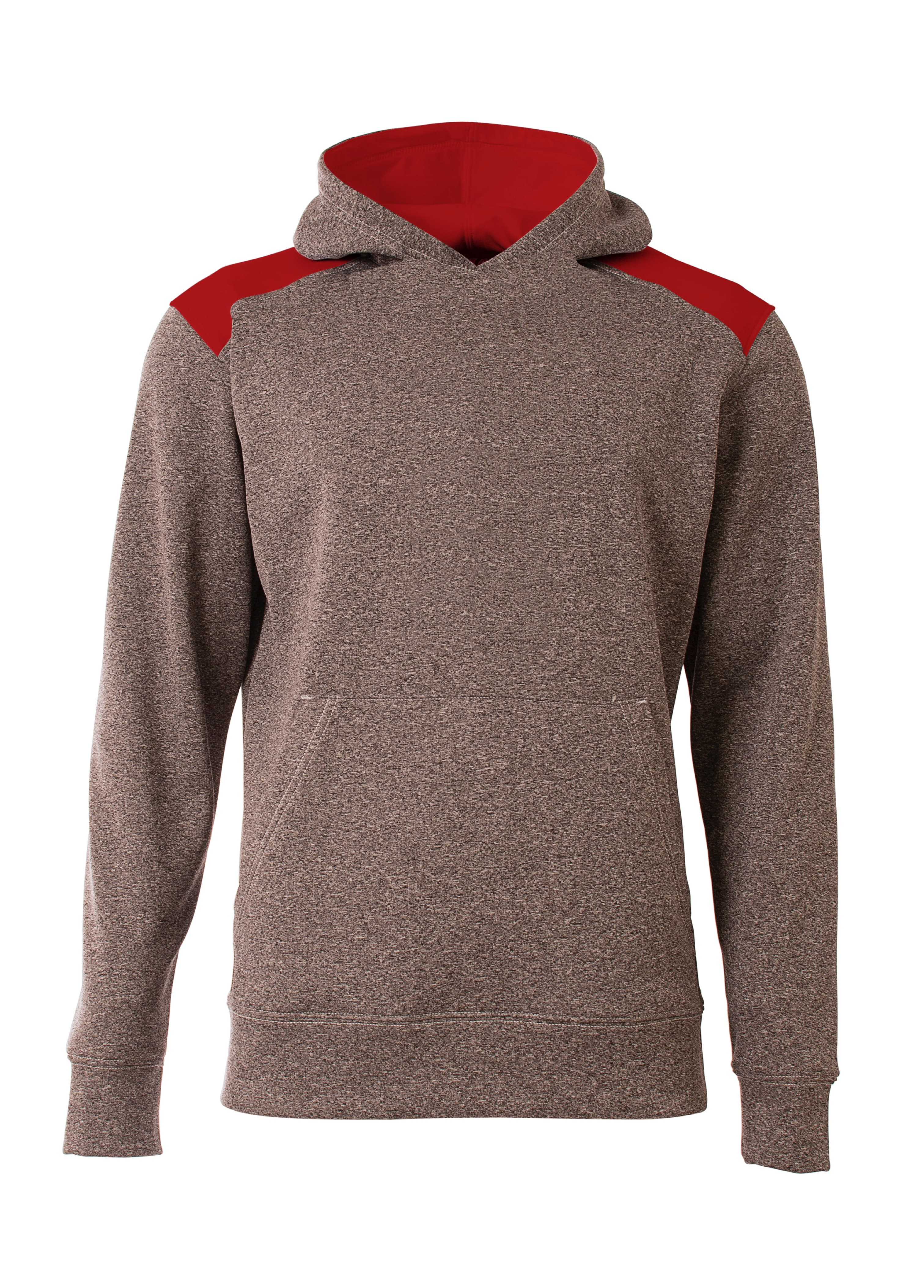 A4 Youth Tourney Fleece Hoodie - HEATHER/SCARLET - front