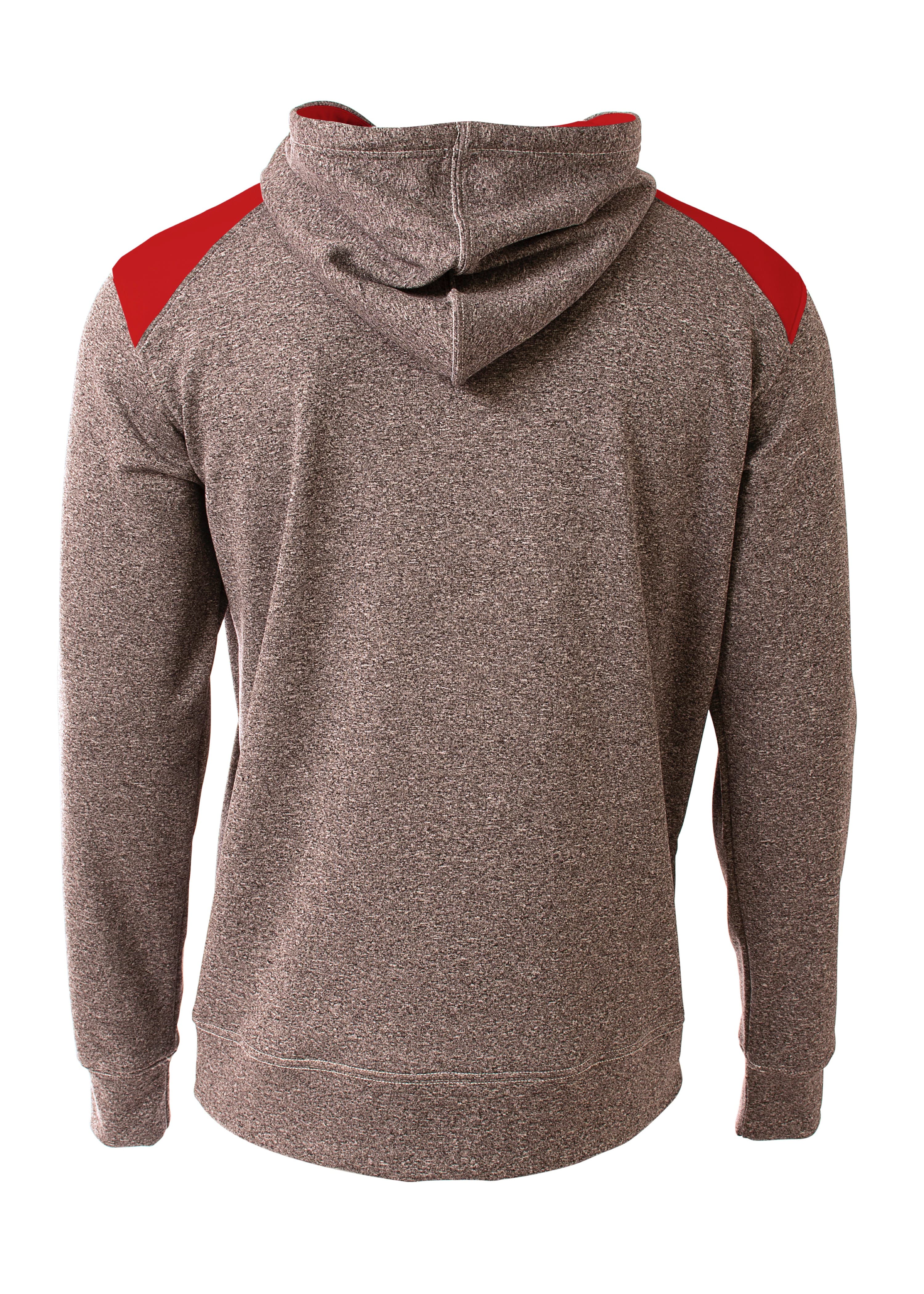 A4 Youth Tourney Fleece Hoodie - HEATHER/SCARLET - back