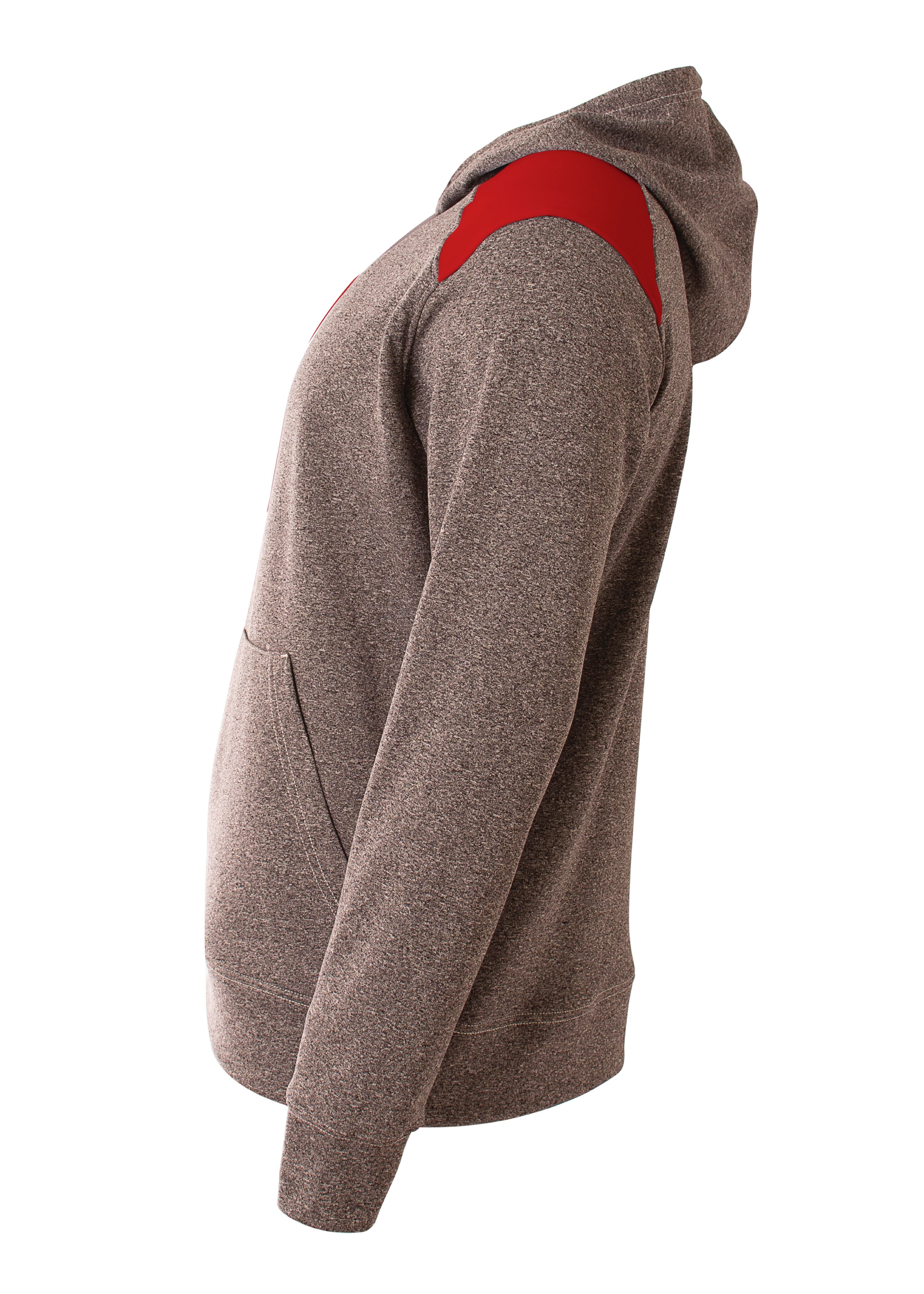 A4 Youth Tourney Fleece Hoodie - HEATHER/SCARLET - side