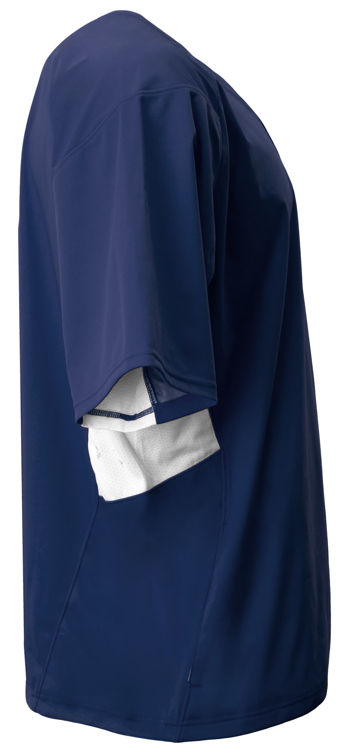 A4 Youth Pro DNA Batting Jacket - NAVY/WHITE - side