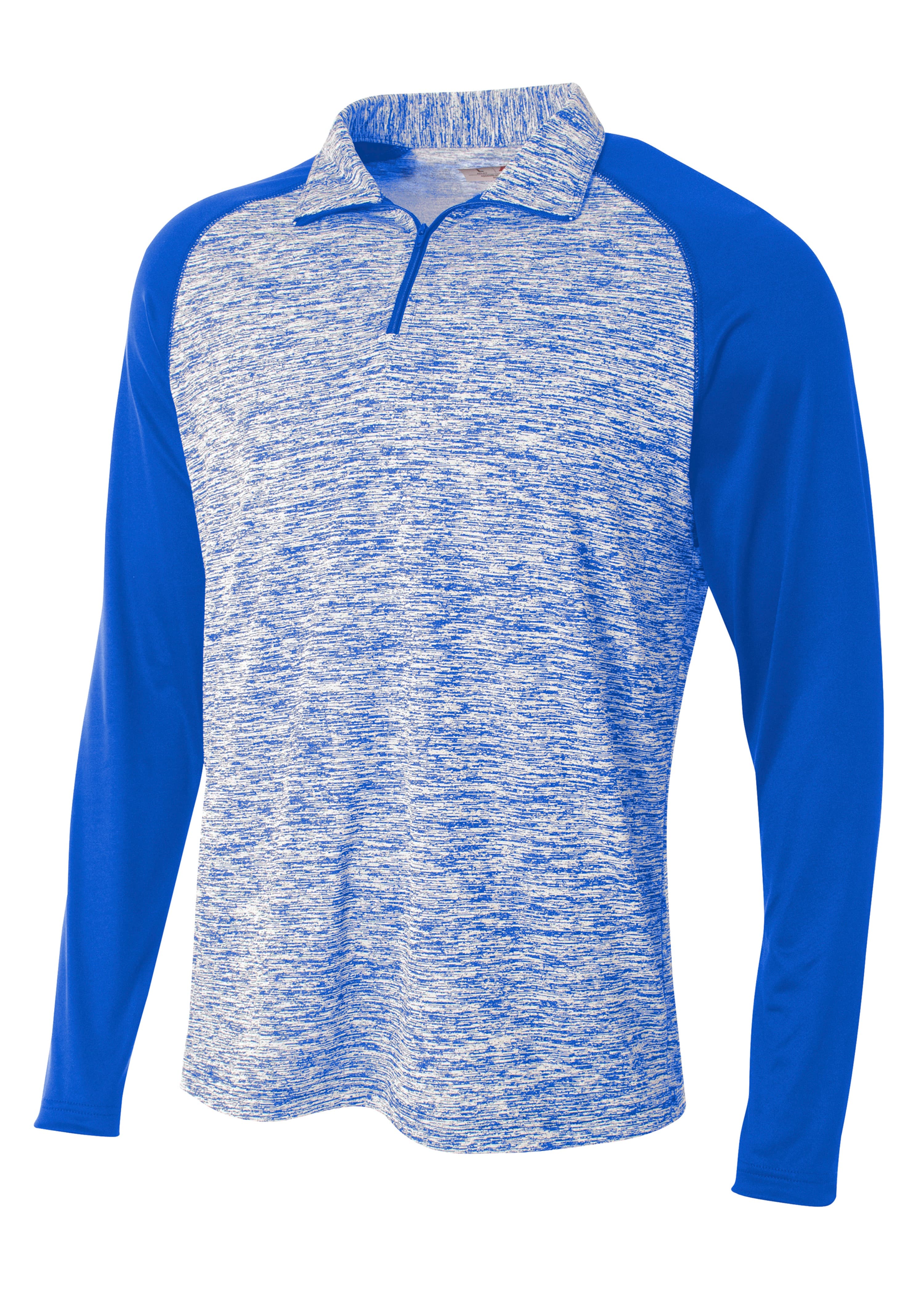 A4 Youth Quarter Zip Space Dye - ROYAL - front