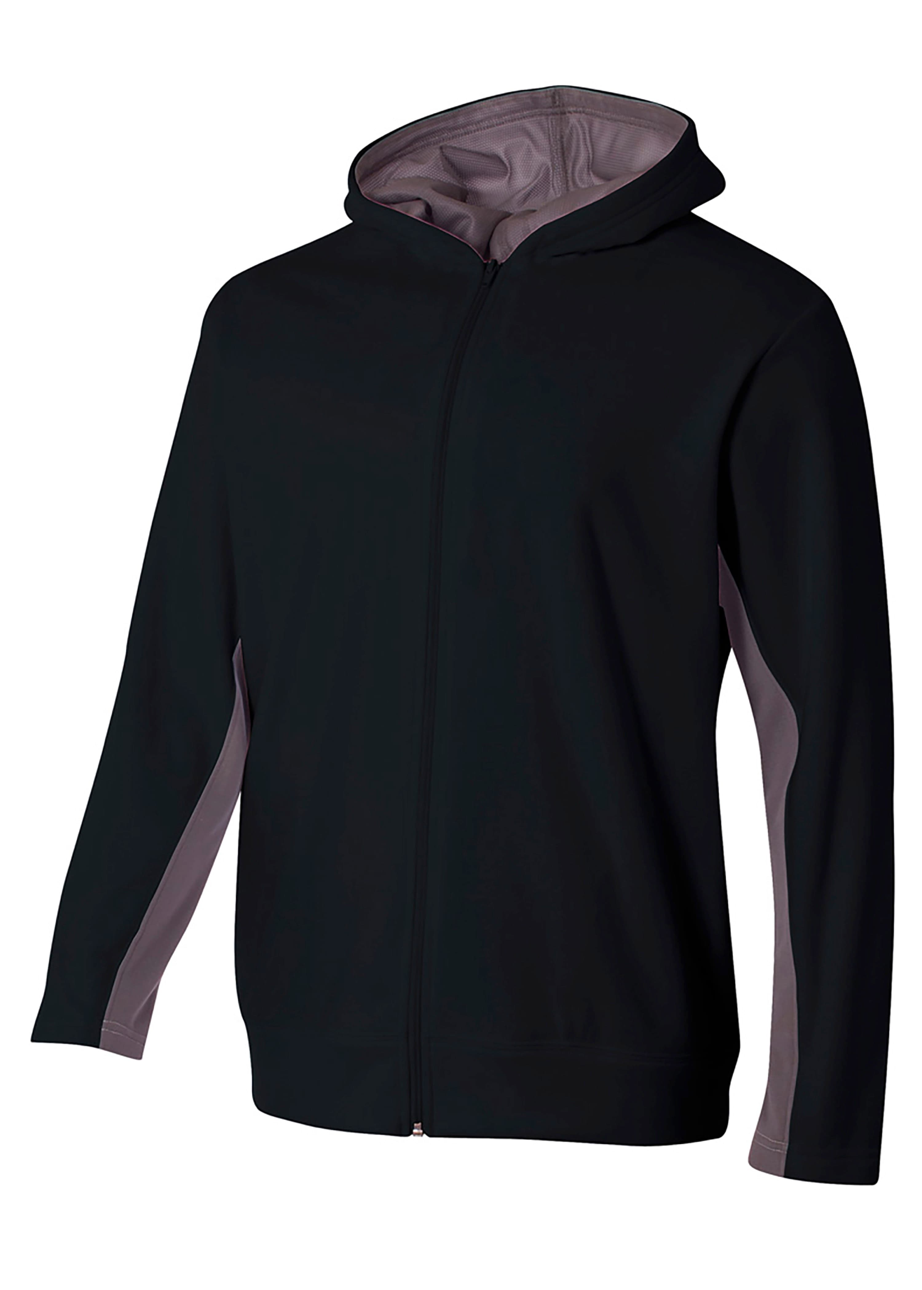 A4 Full Zip Color Block Fleece Hoodie