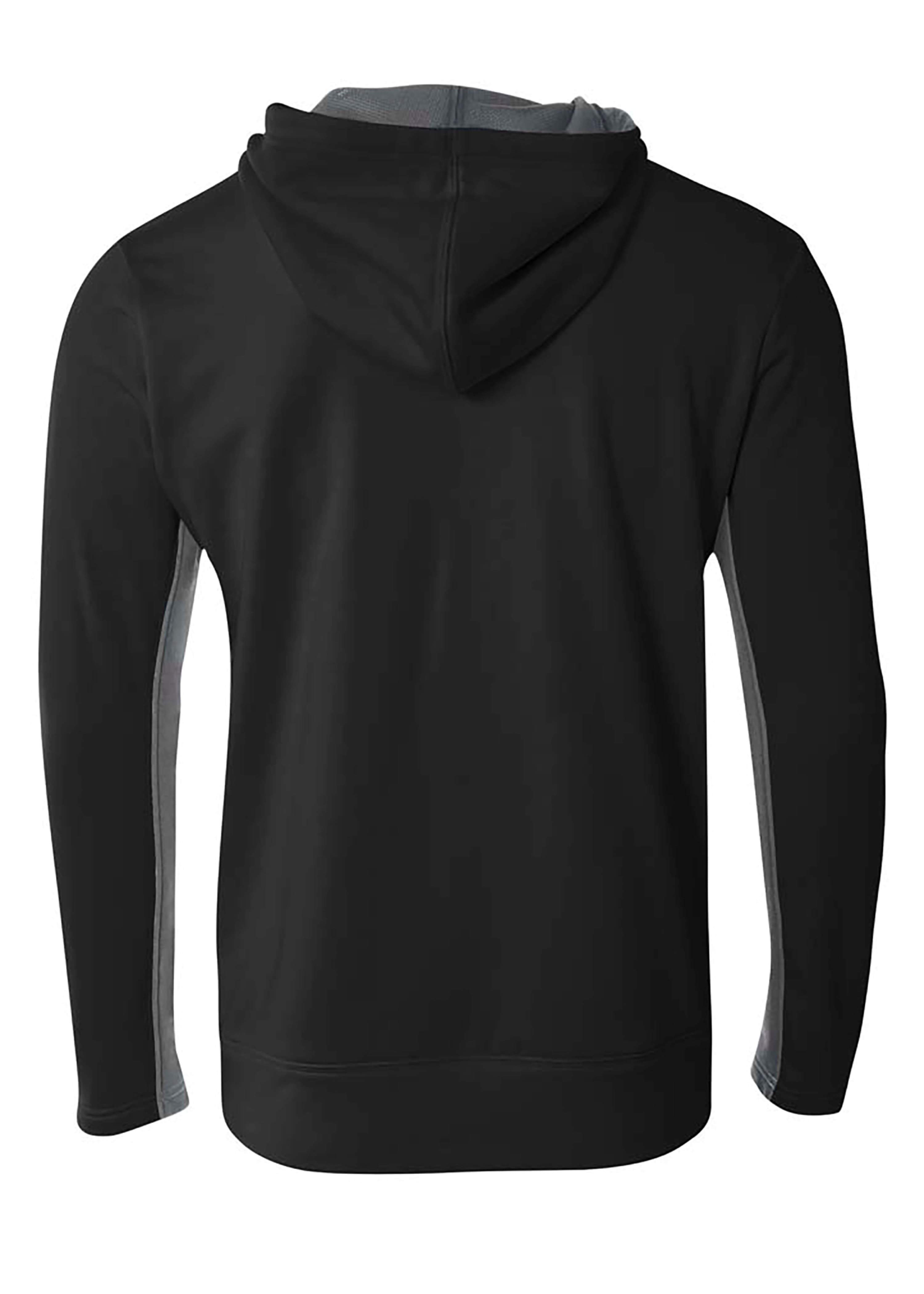 A4 Full Zip Color Block Fleece Hoodie - BLACK/GRAPHITE - back