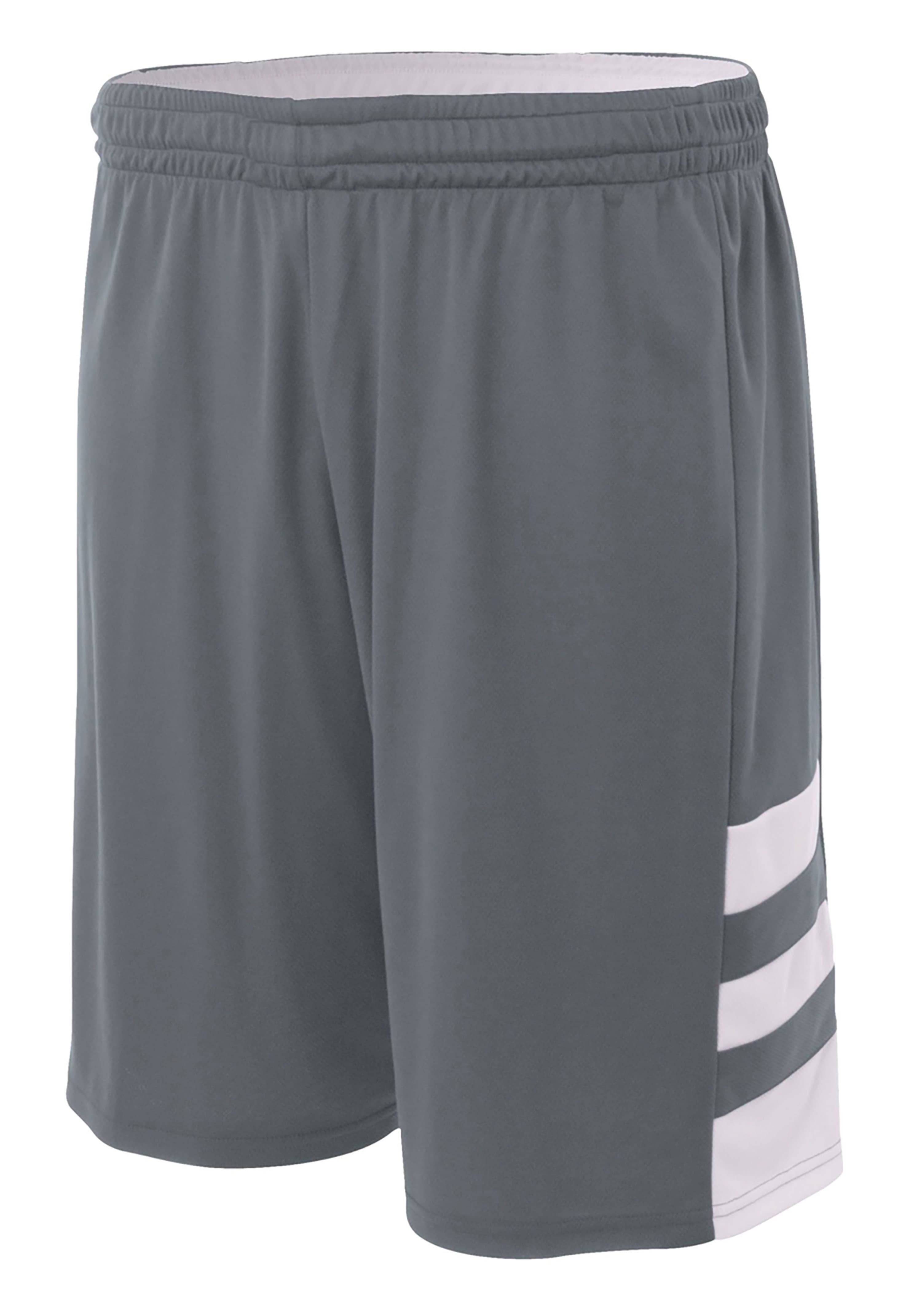 A4 Reversible Speedway 8" Short - GRAPHITE/WHITE - front