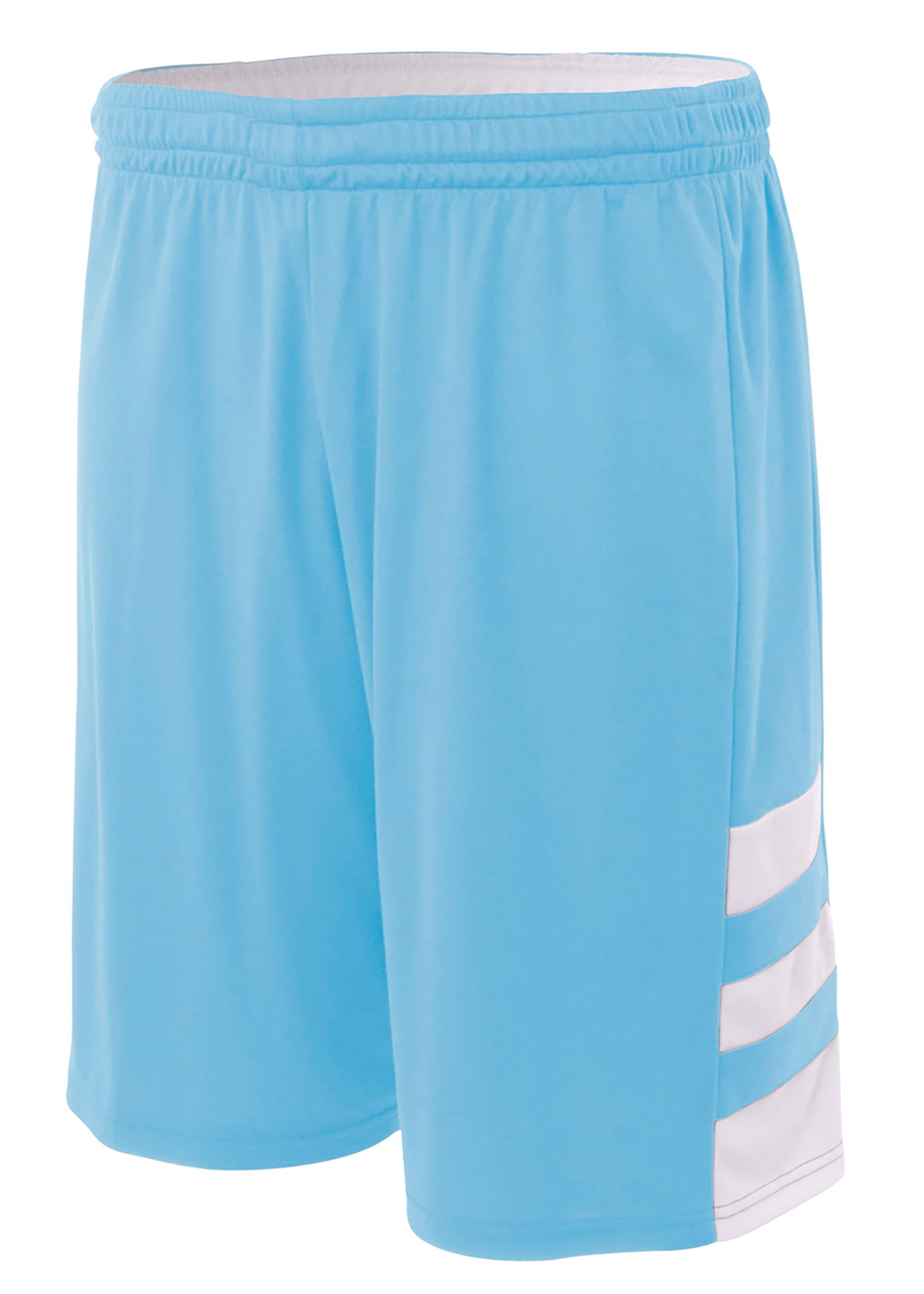 A4 Reversible Speedway 8" Short - LT BLUE/WHITE - front