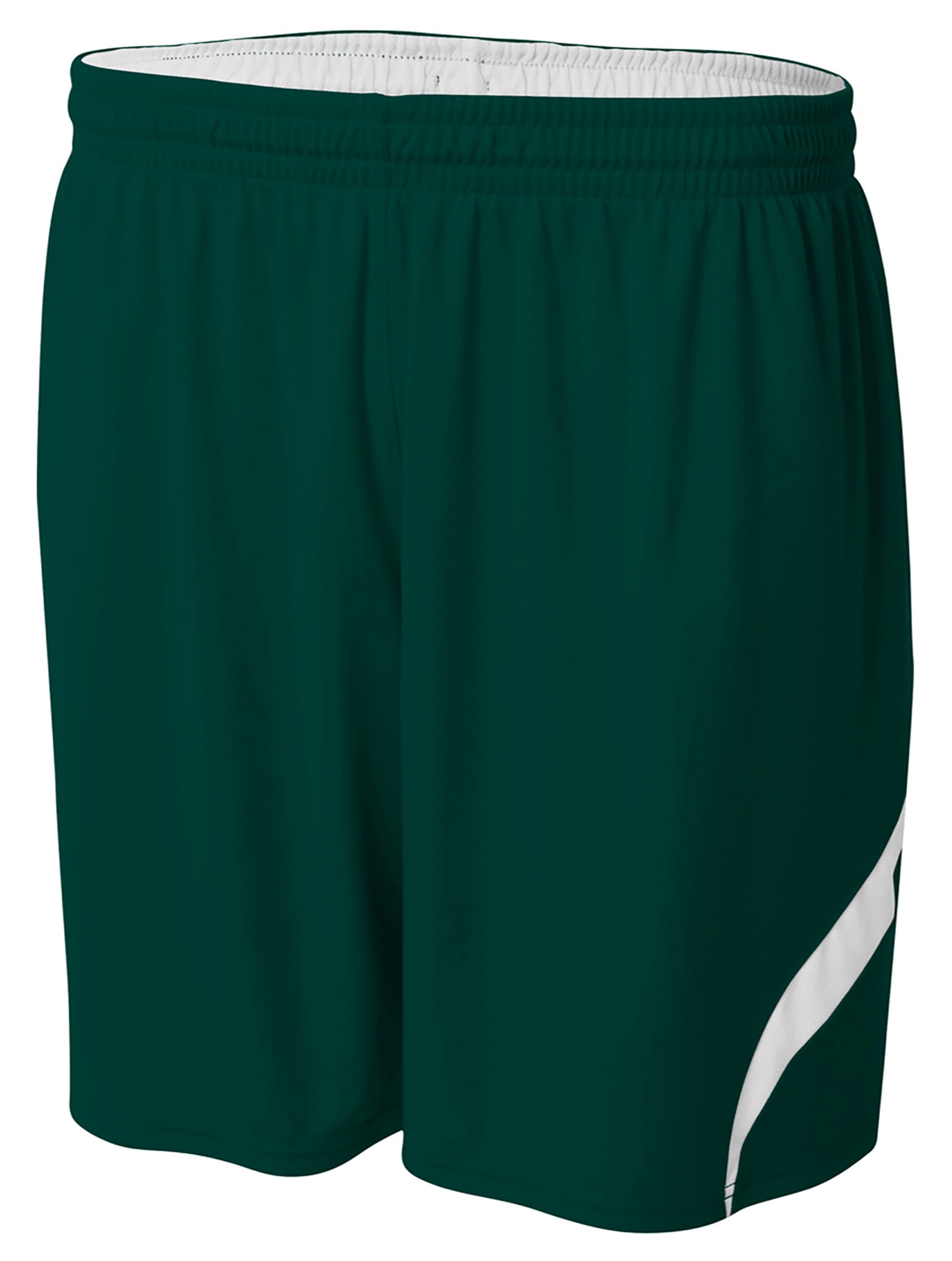A4 6" Youth Double Double Rweversible Short - FOREST/WHITE - front