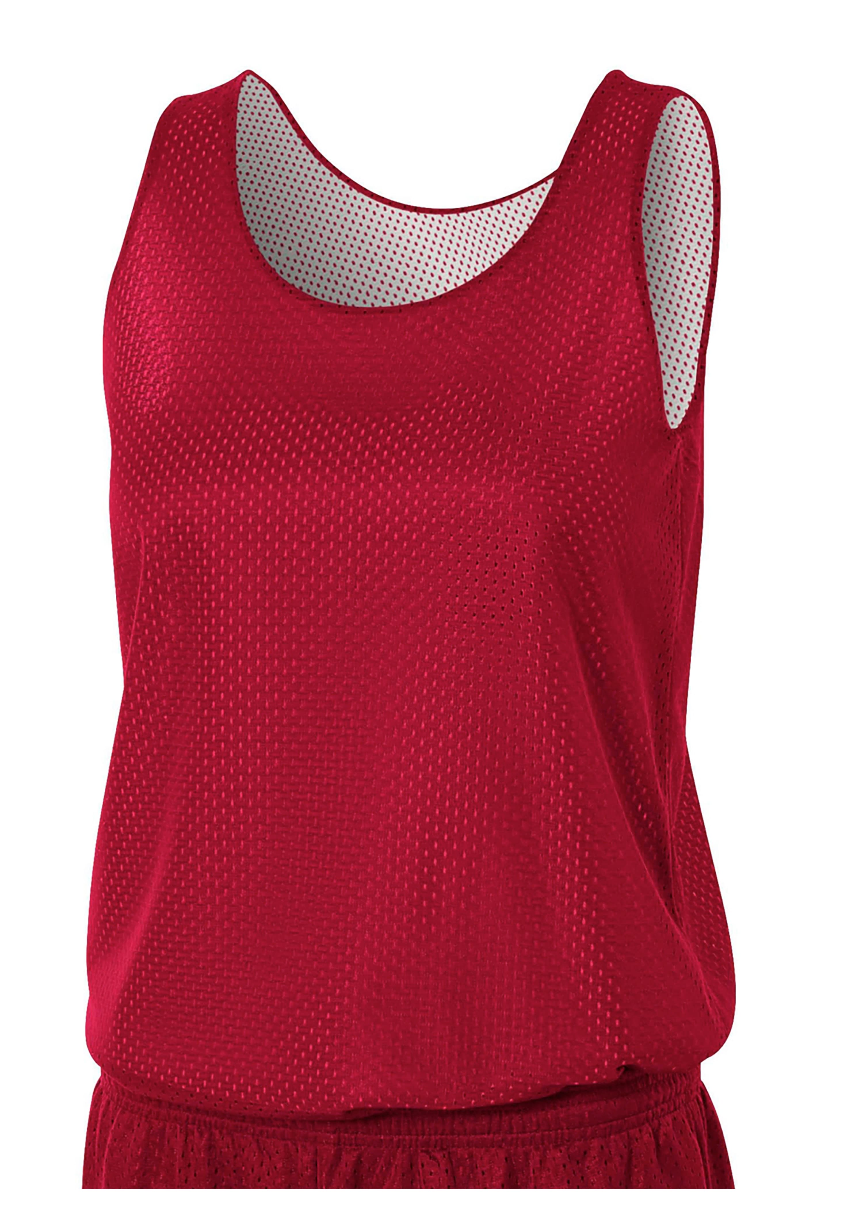 A4 Reversible Mesh Tank - CARDINAL/WHITE - front