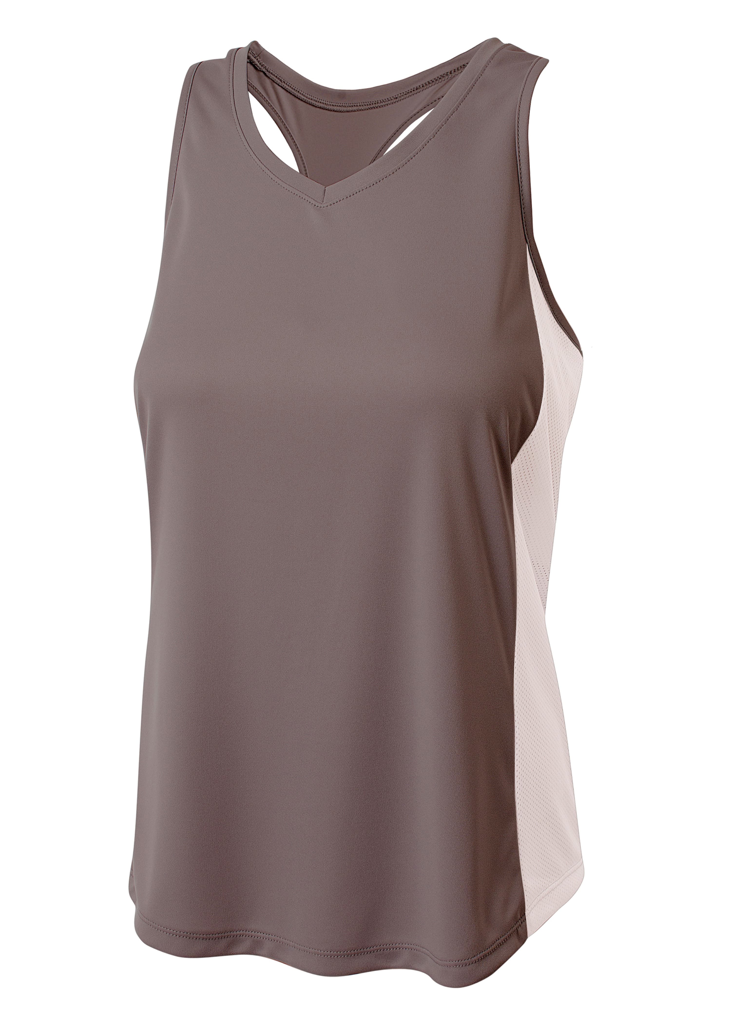 A4 Pacer Singlet with Racerback - GRAPHITE/WHITE - front