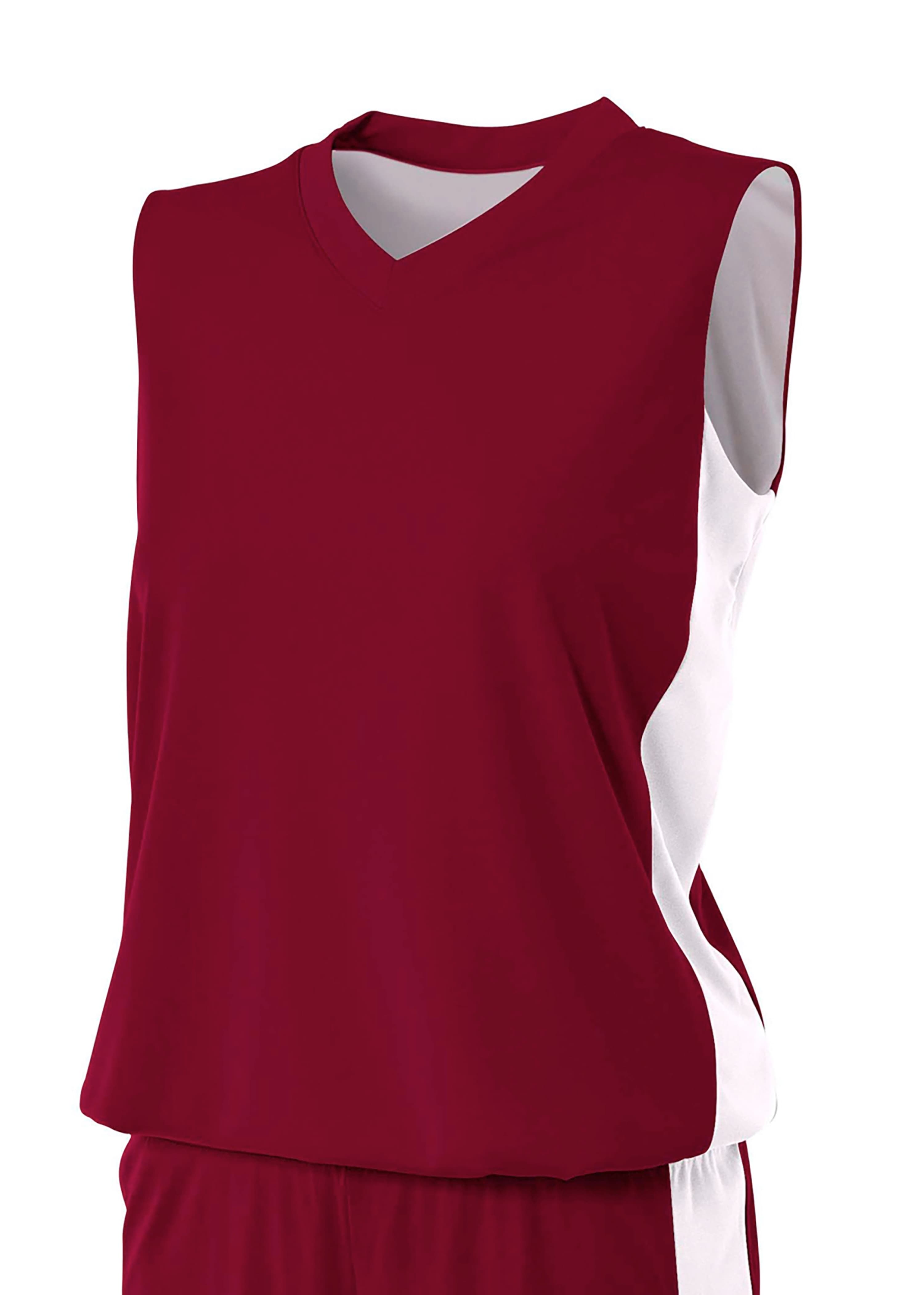 A4 Reversible Moisture Management Muscle - CARDINAL/WHITE - front