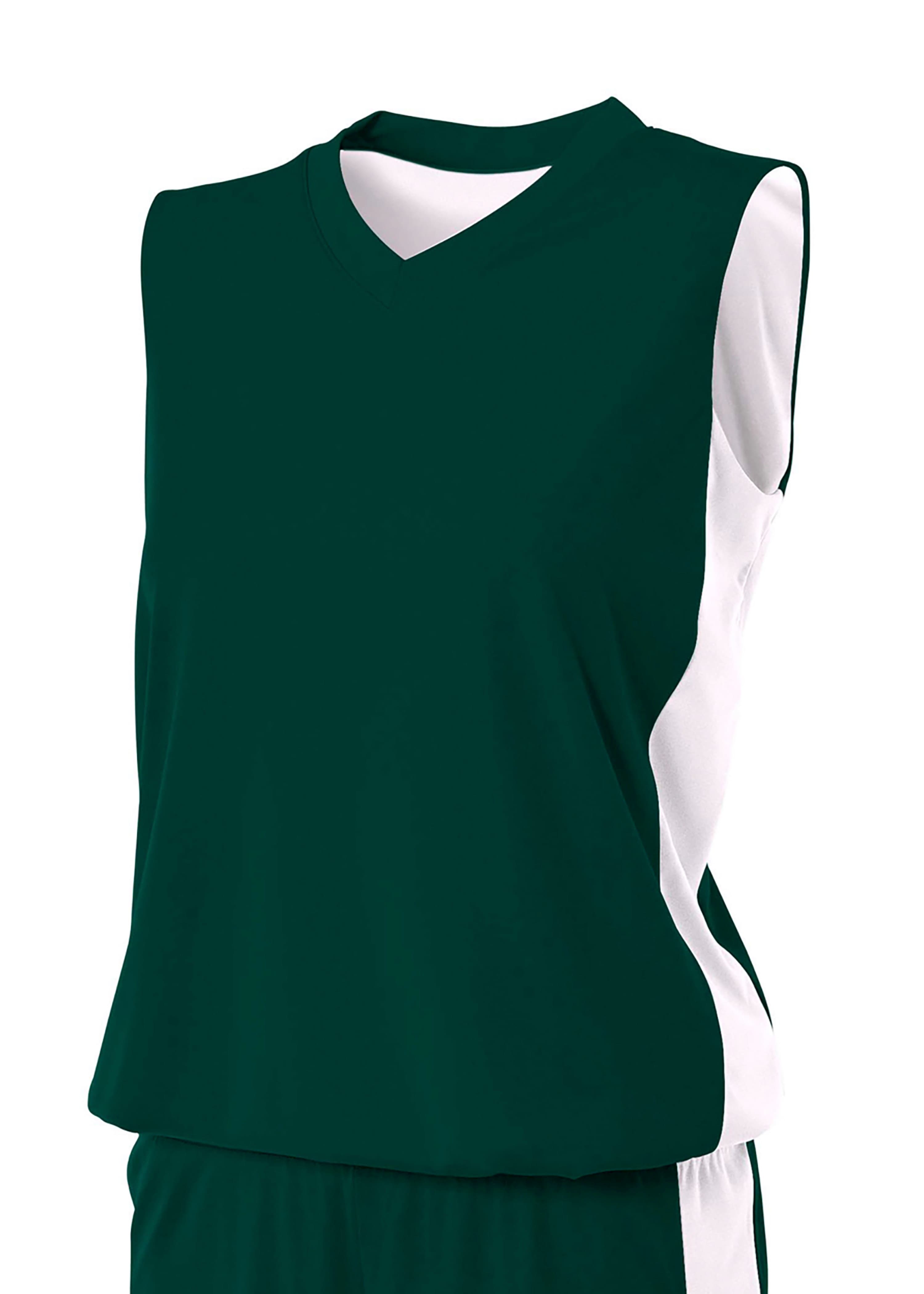 A4 Reversible Moisture Management Muscle - FOREST/WHITE - front