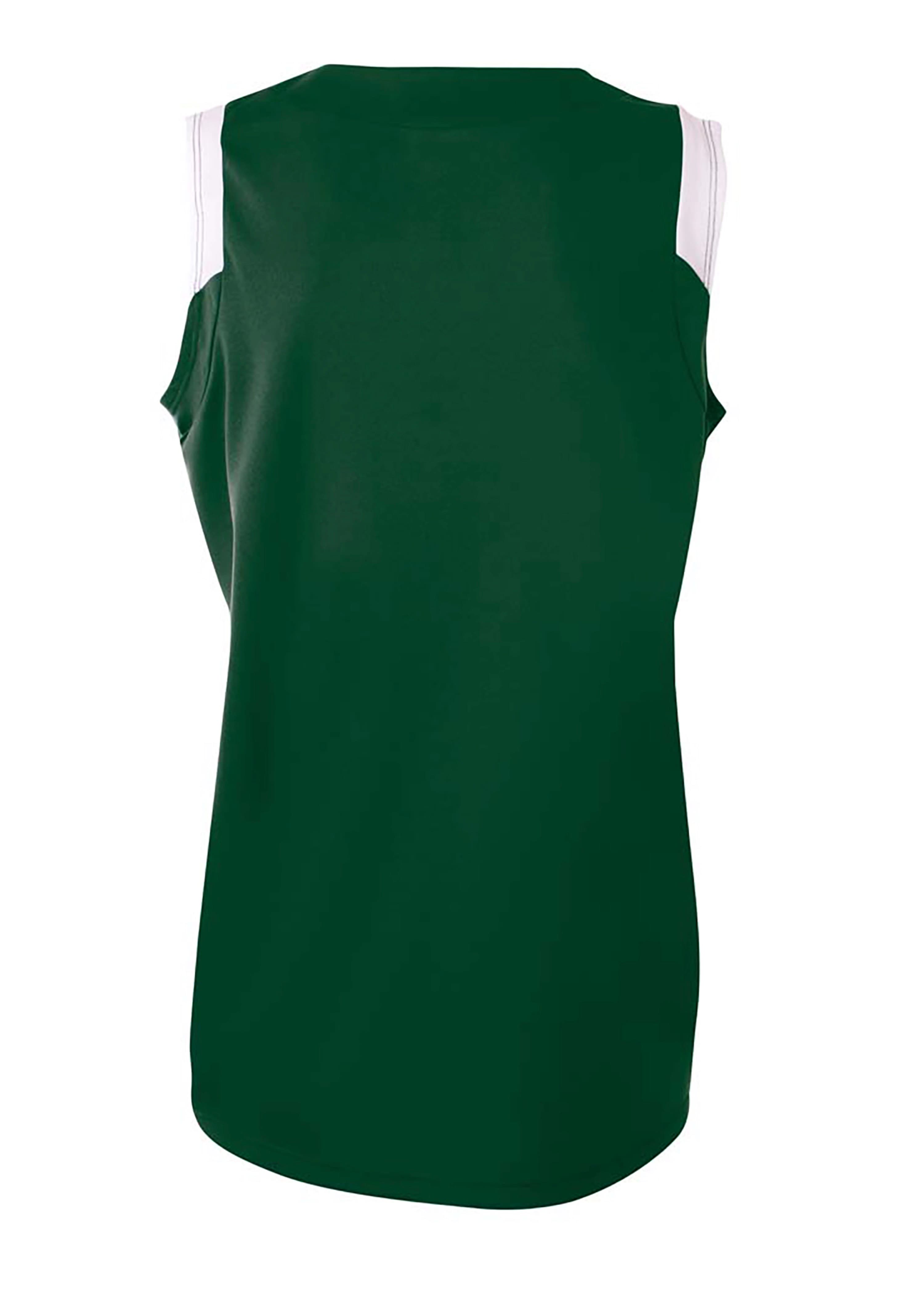 A4 Moisture Management V-Neck Muscle - FOREST/WHITE - back