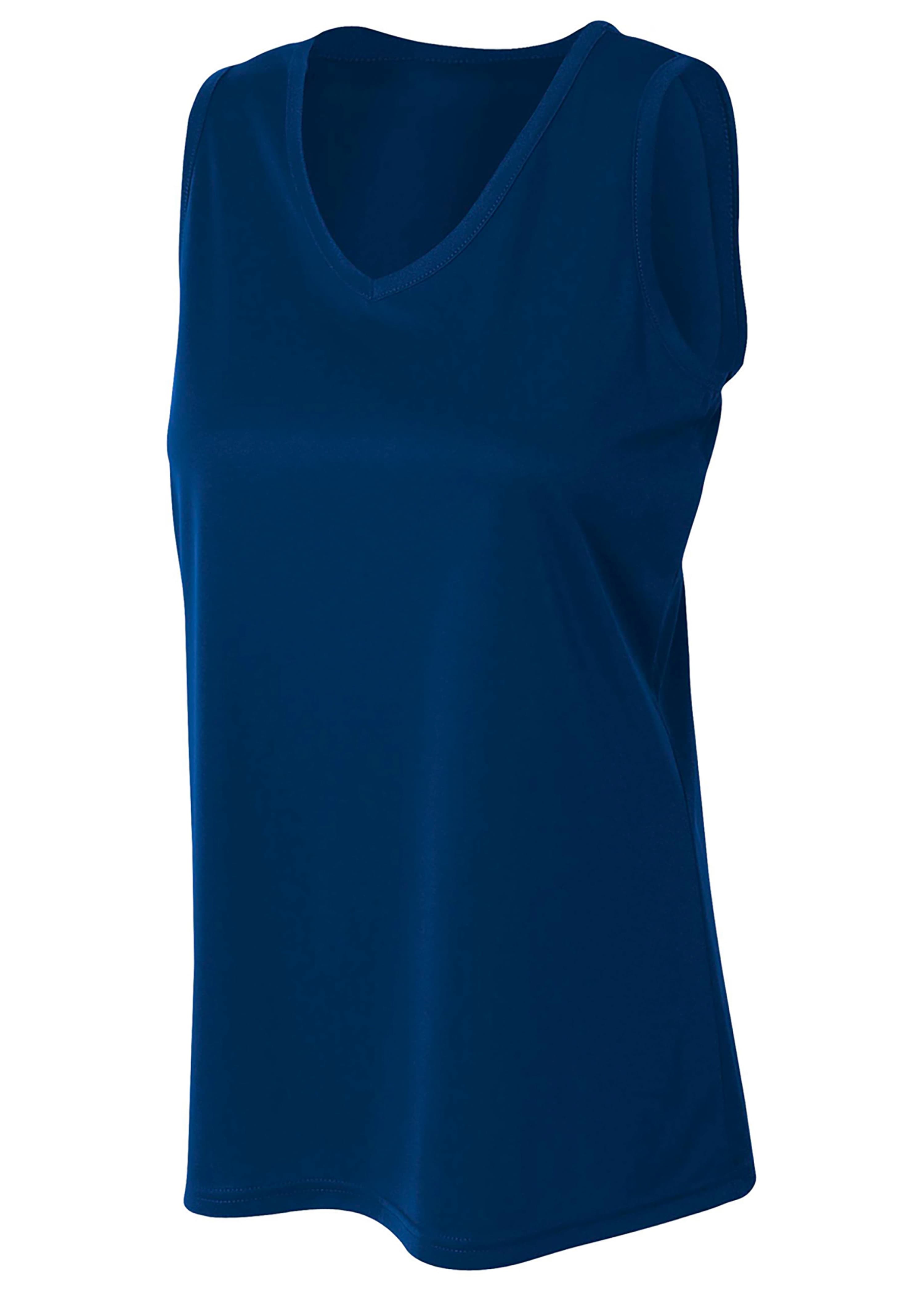 A4 Athletic Tank - NAVY - front