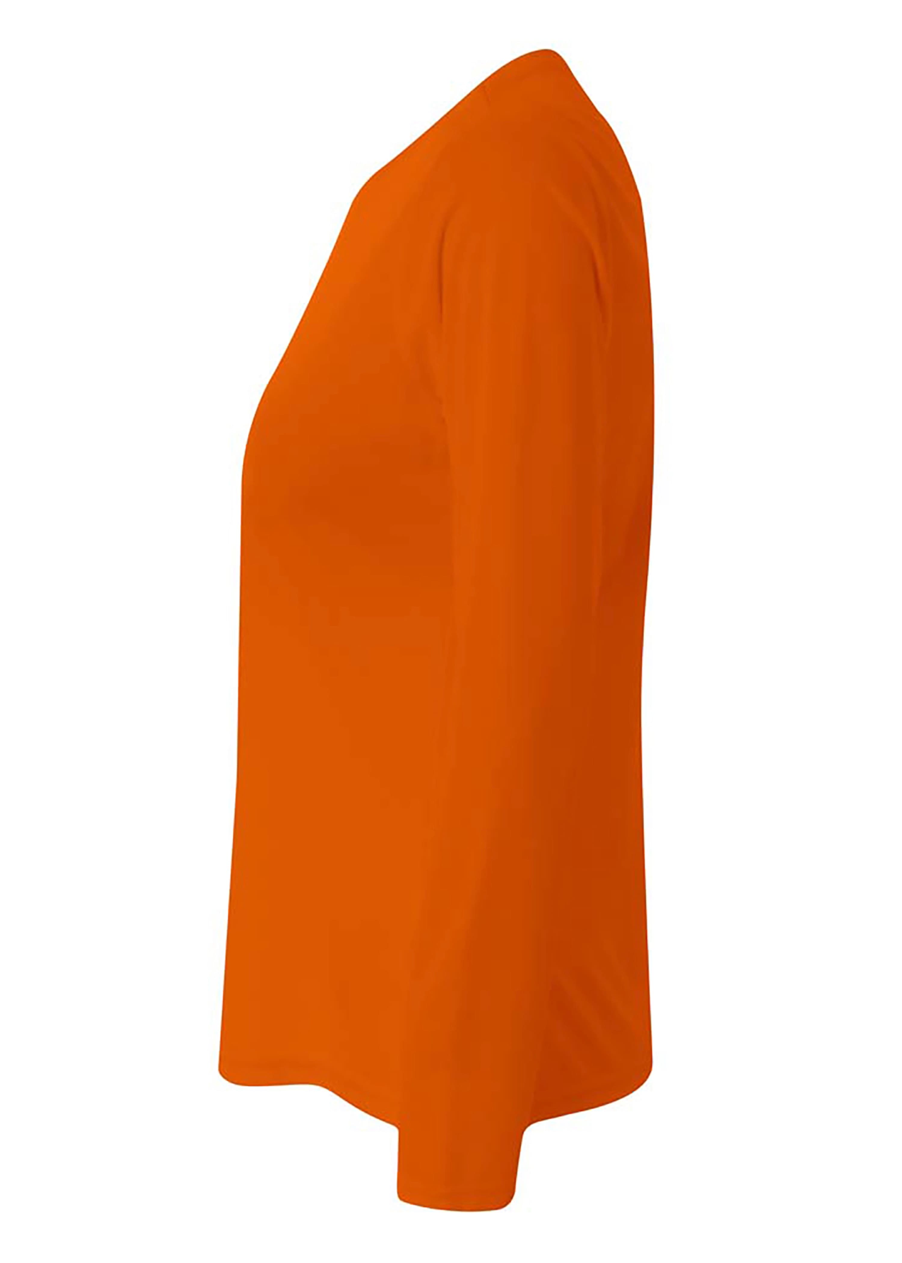 A4 Long Sleeve Cooling Performance Crew - ATHLETIC ORANGE - side