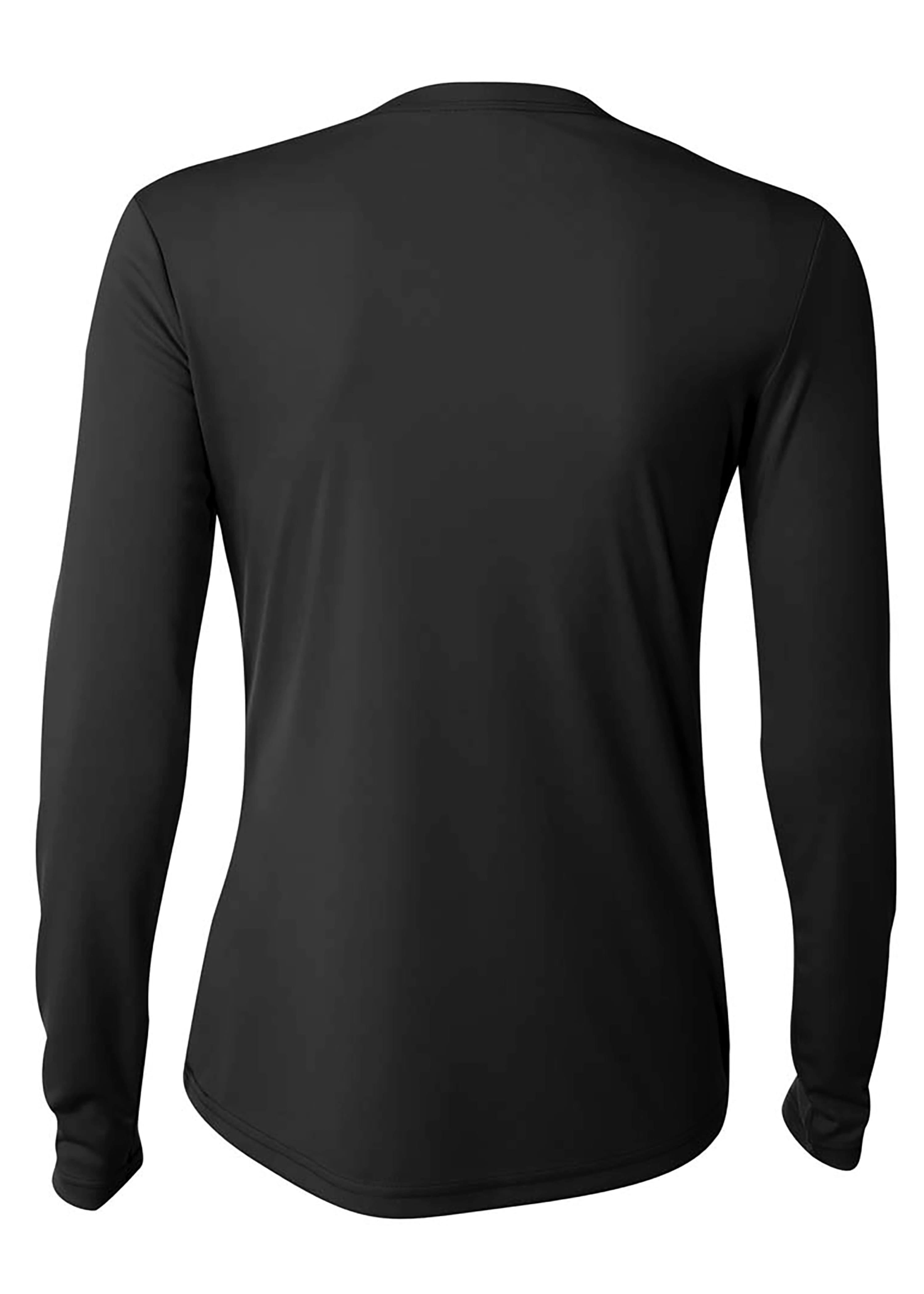 A4 Long Sleeve Cooling Performance Crew - BLACK - back