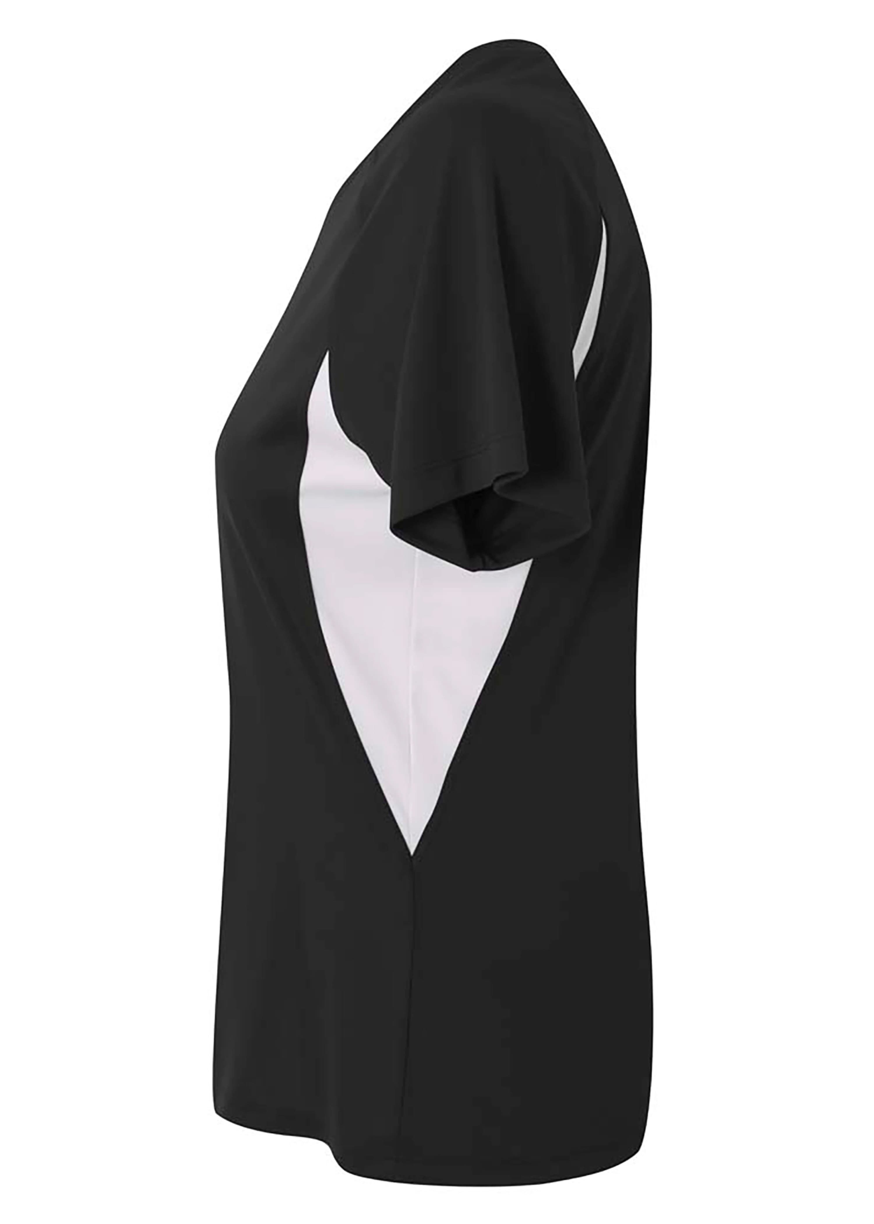 A4 Color Block Performance V-Neck - BLACK/WHITE - side