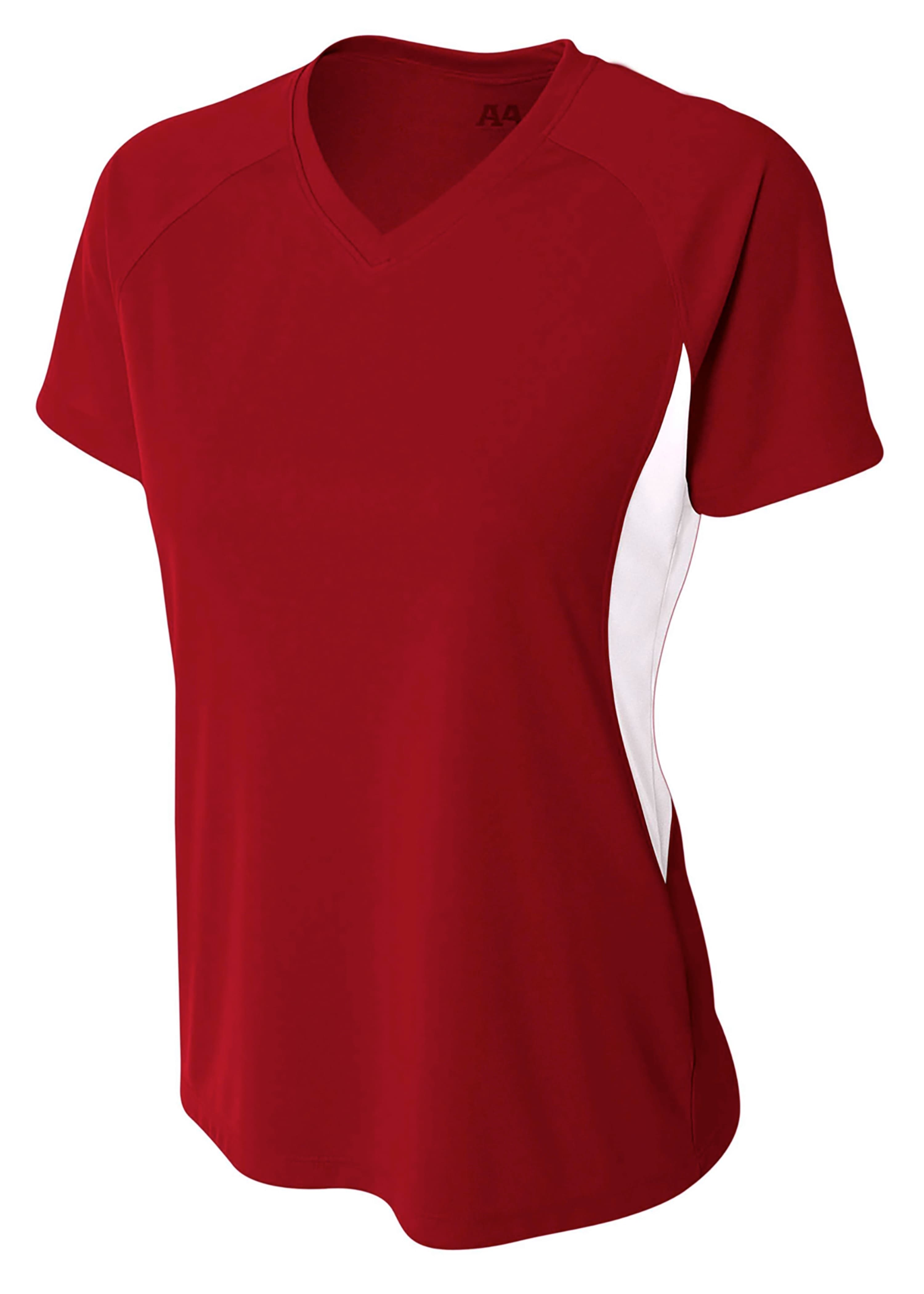 A4 Color Block Performance V-Neck - CARDINAL/WHITE - front