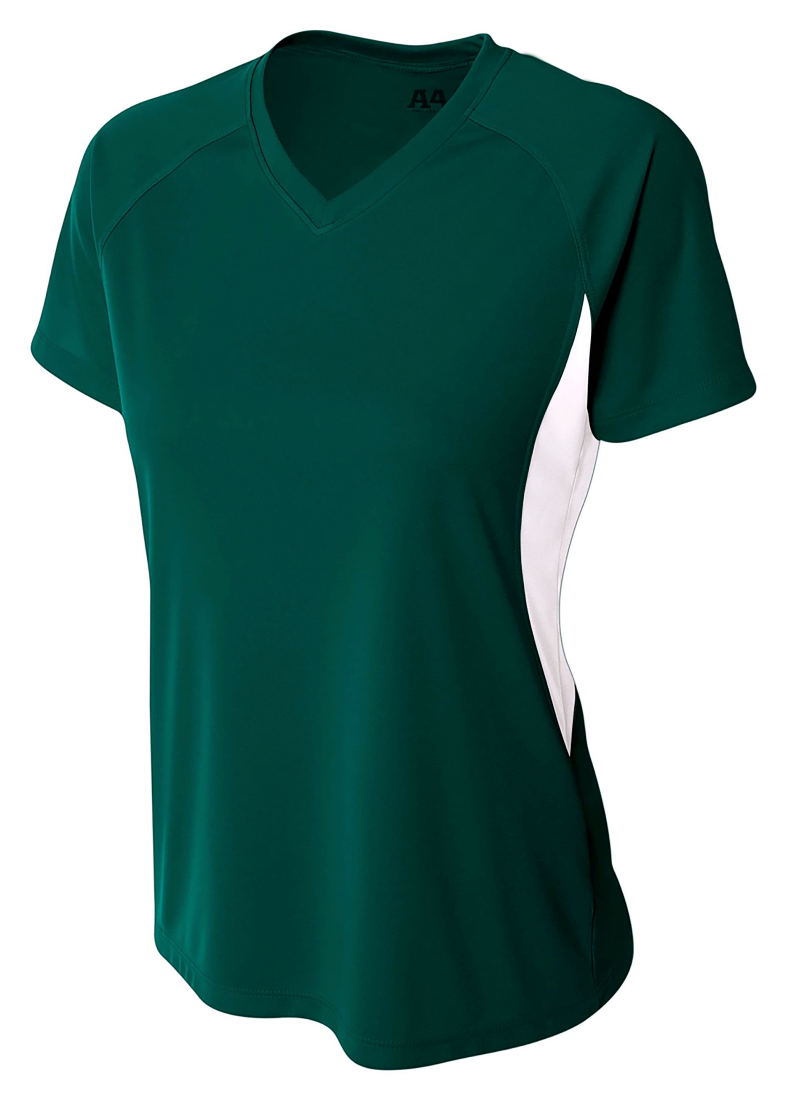 A4 Color Block Performance V-Neck - FOREST/WHITE - front