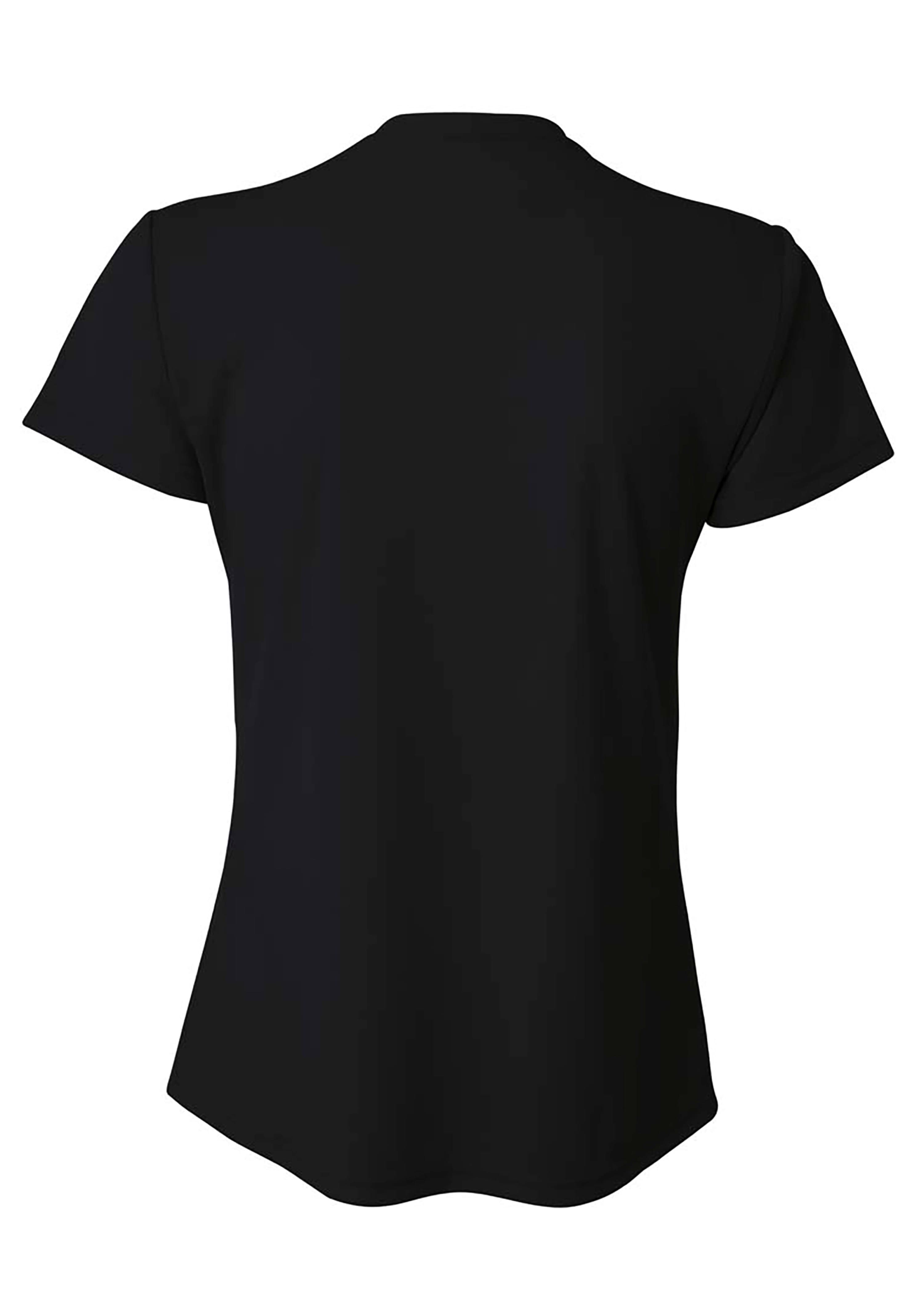 A4 Short Sleeve V-Neck Bird's Eye Mesh Tee - BLACK - back