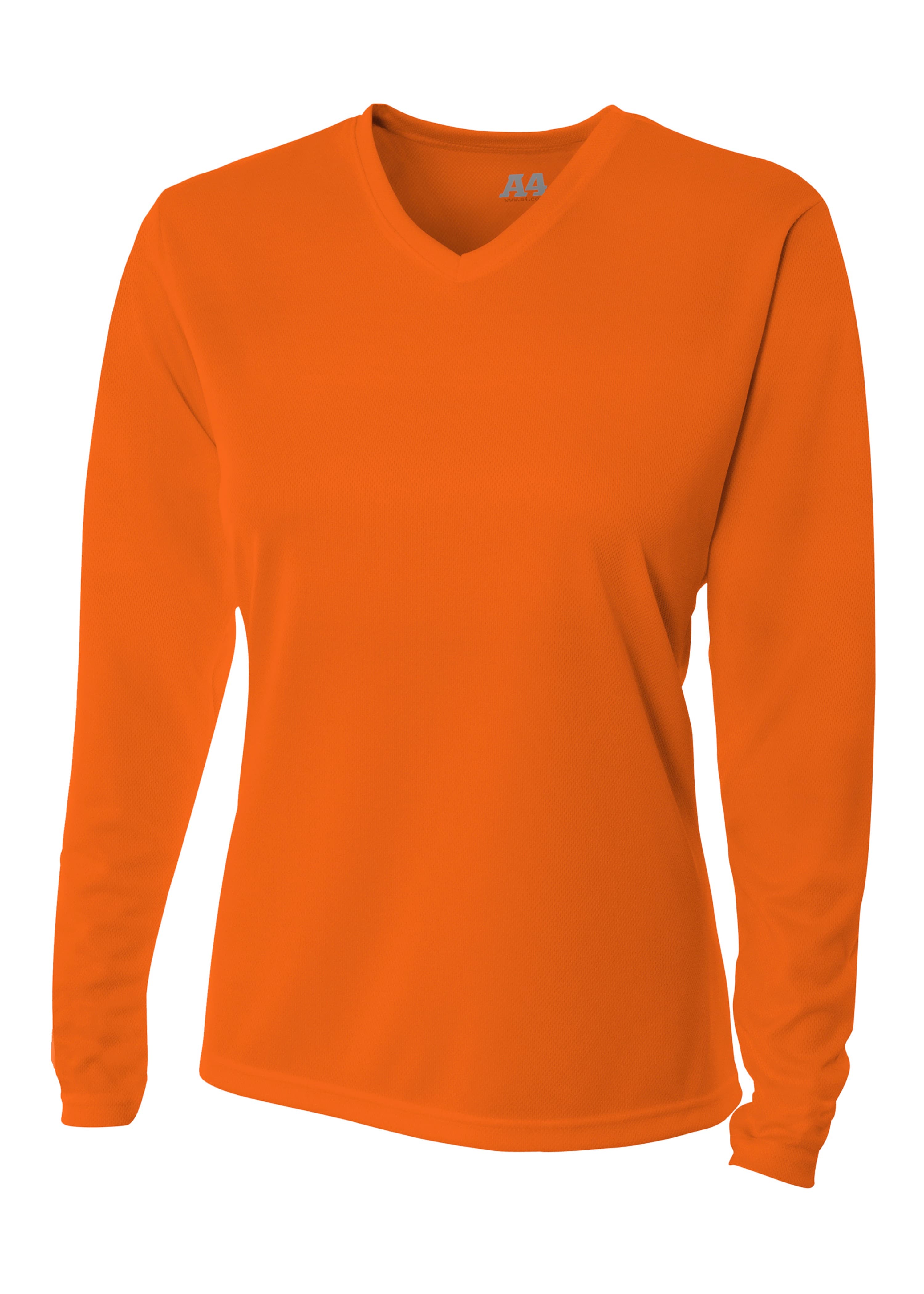A4 Long Sleeve V-Neck Bird's Eye Mesh Tee
