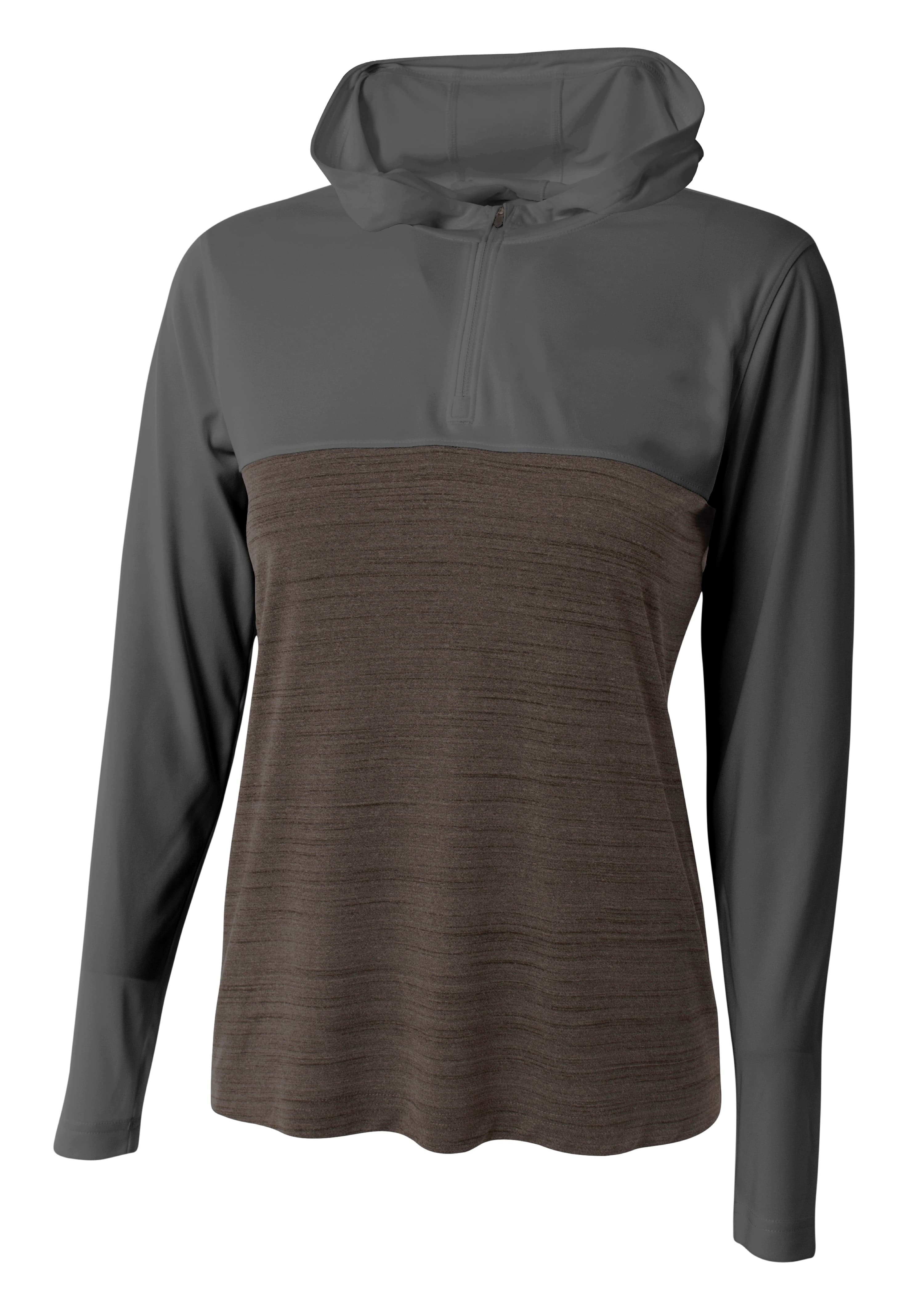 A4 Women's Slate Quarter Zip Hoodie - GRAPHITE - front