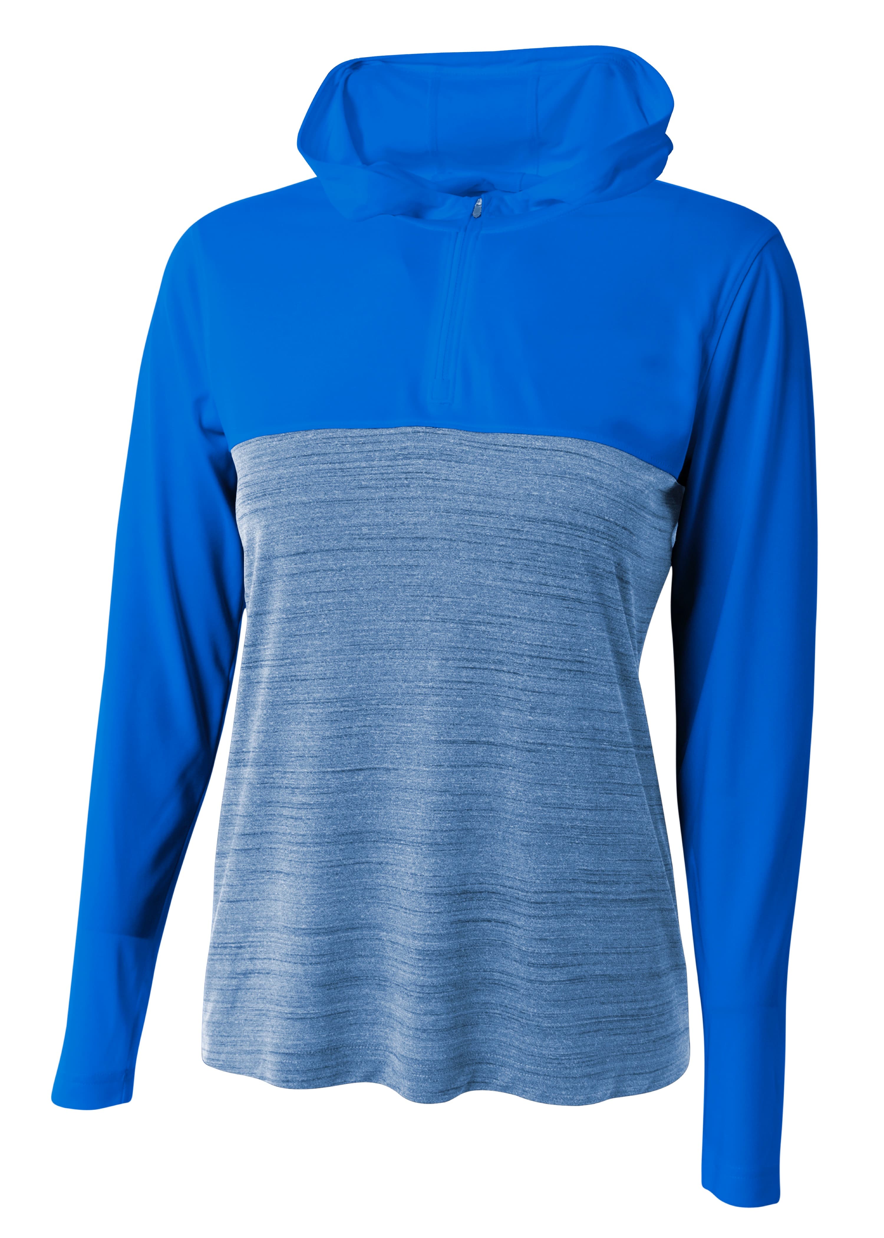A4 Women's Slate Quarter Zip Hoodie - ROYAL - front
