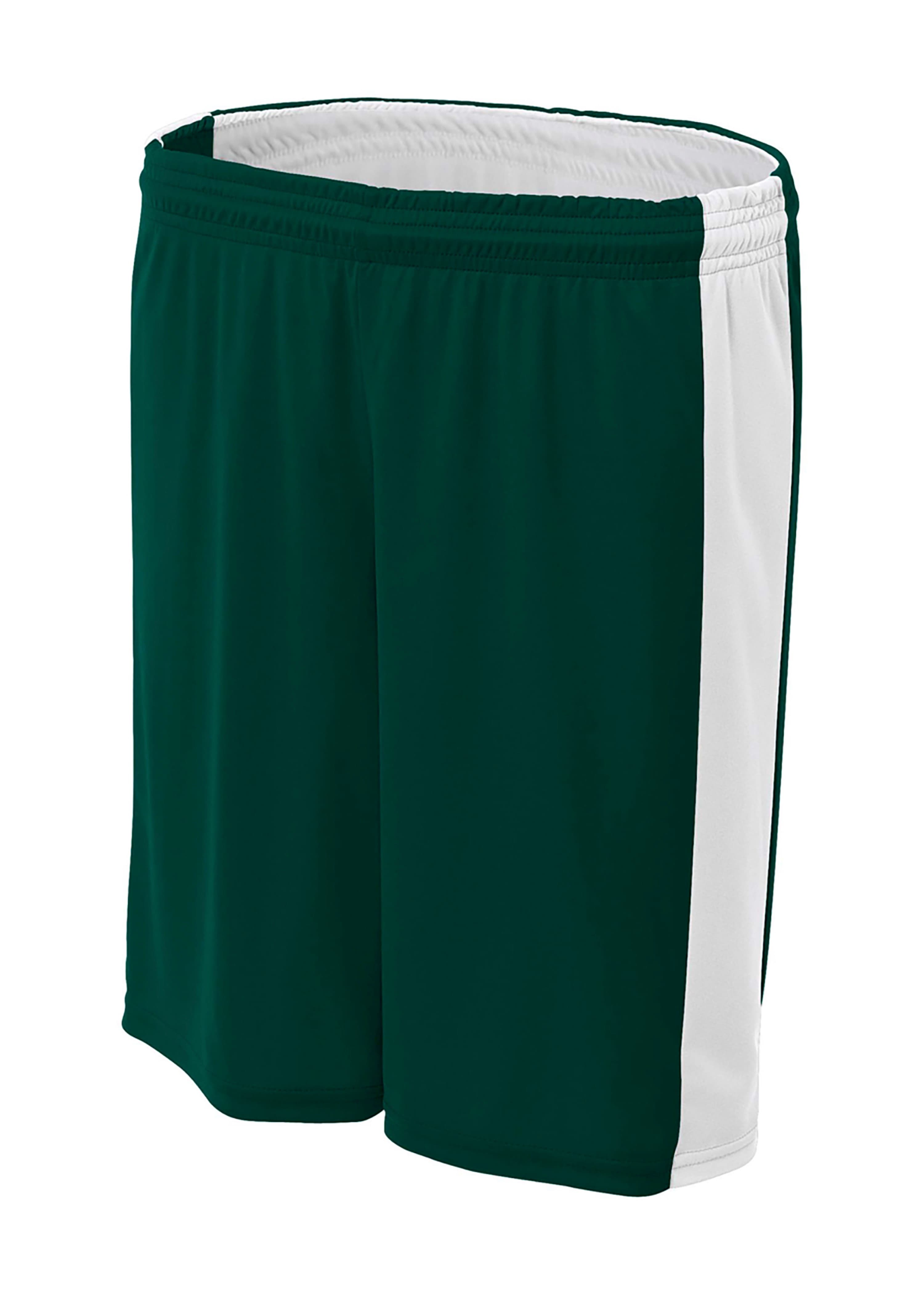 A4 8" Reversible Moisture Management Short - FOREST/WHITE - front